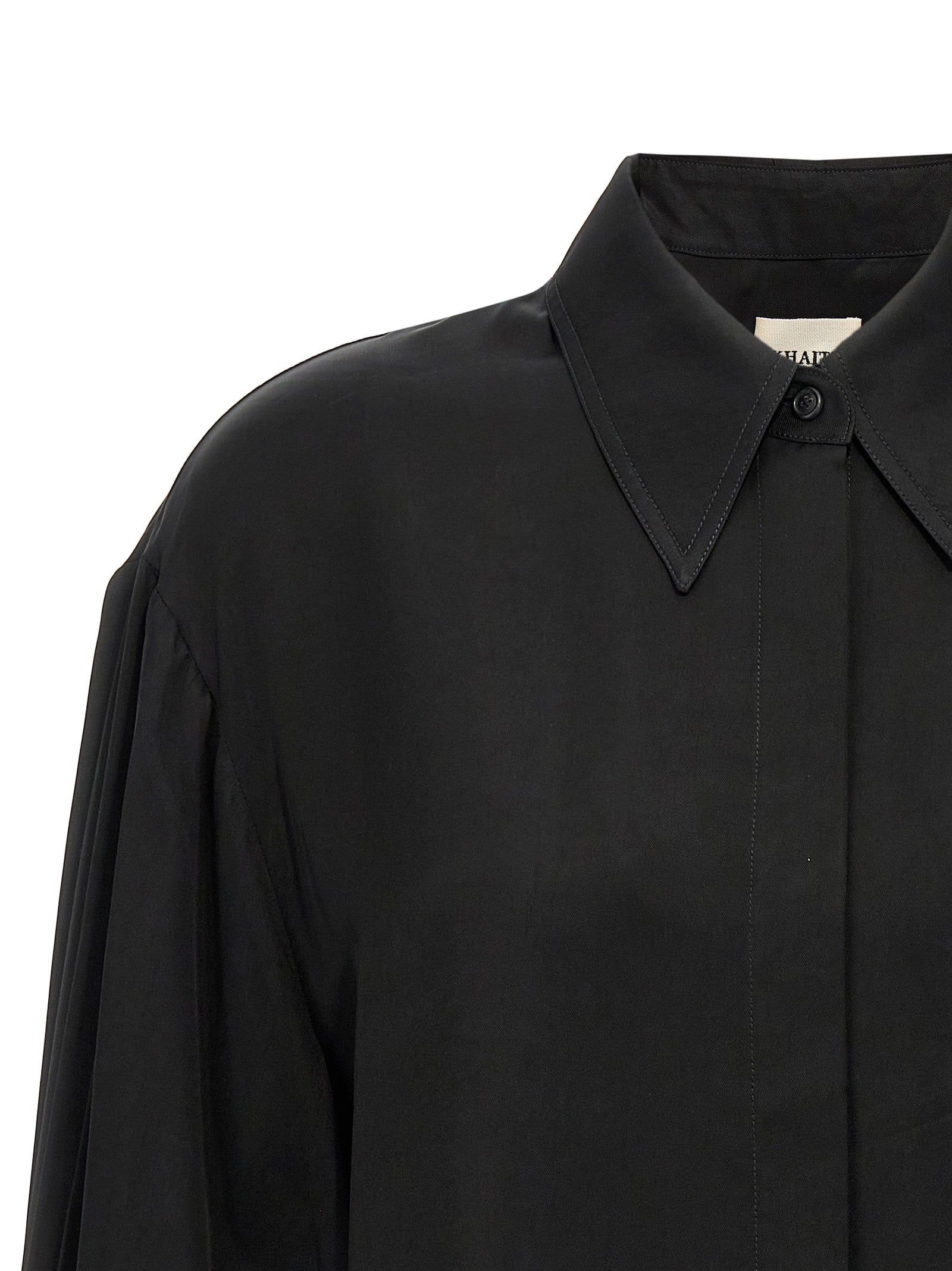 Khaite Black Cupro Blouse
