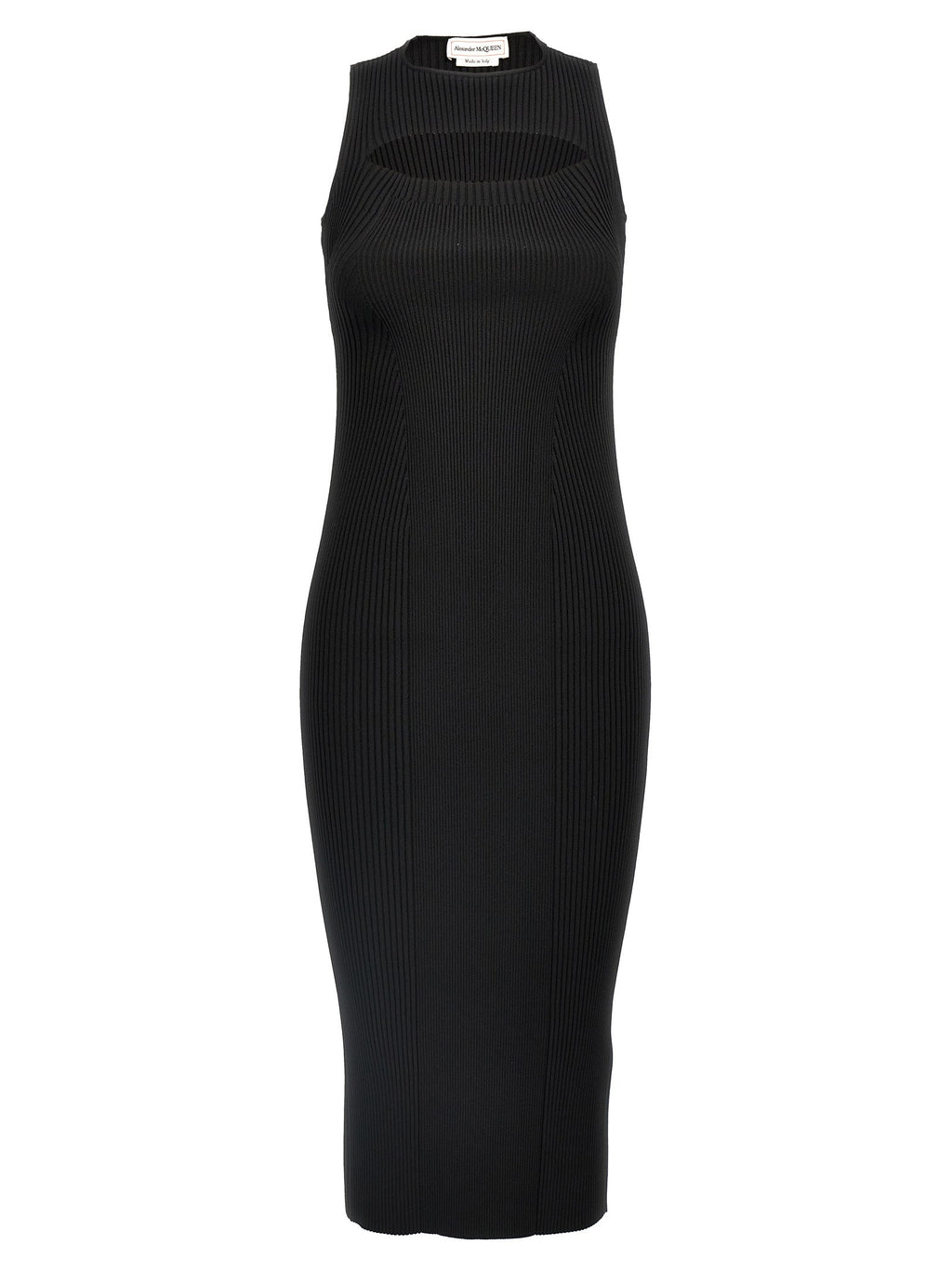 Alexander McQueen Black Viscose Midi Dress