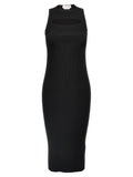 Alexander McQueen Black Viscose Midi Dress