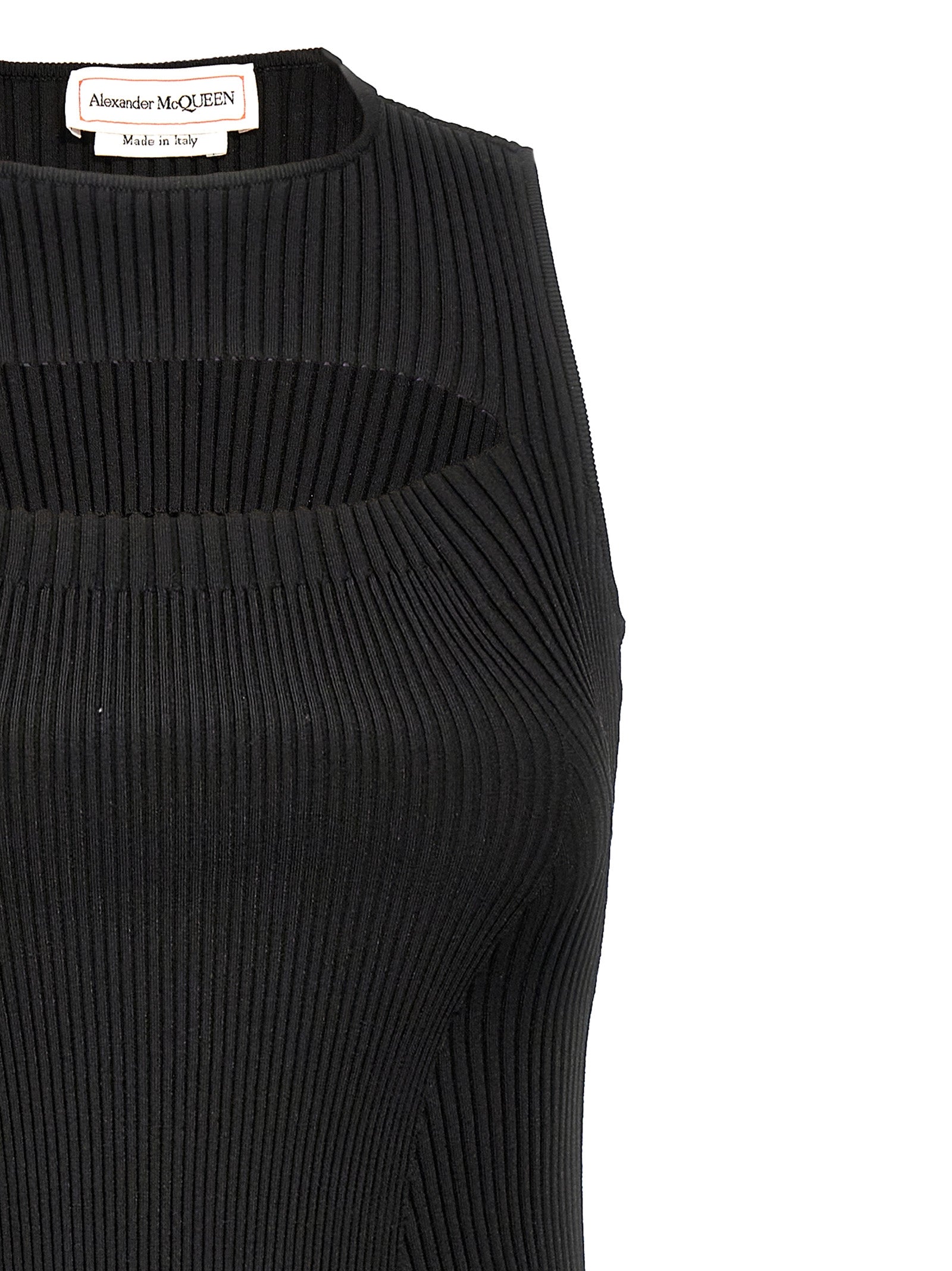 Alexander McQueen Black Viscose Midi Dress