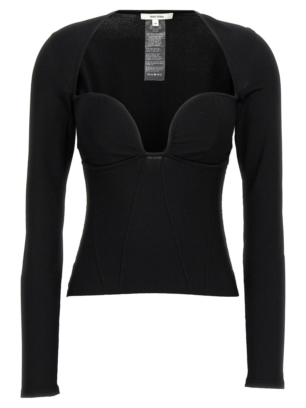 Nensi Dojaka Black Viscose Tank Tops