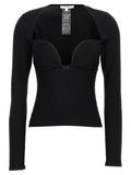 Nensi Dojaka Black Viscose Tank Tops