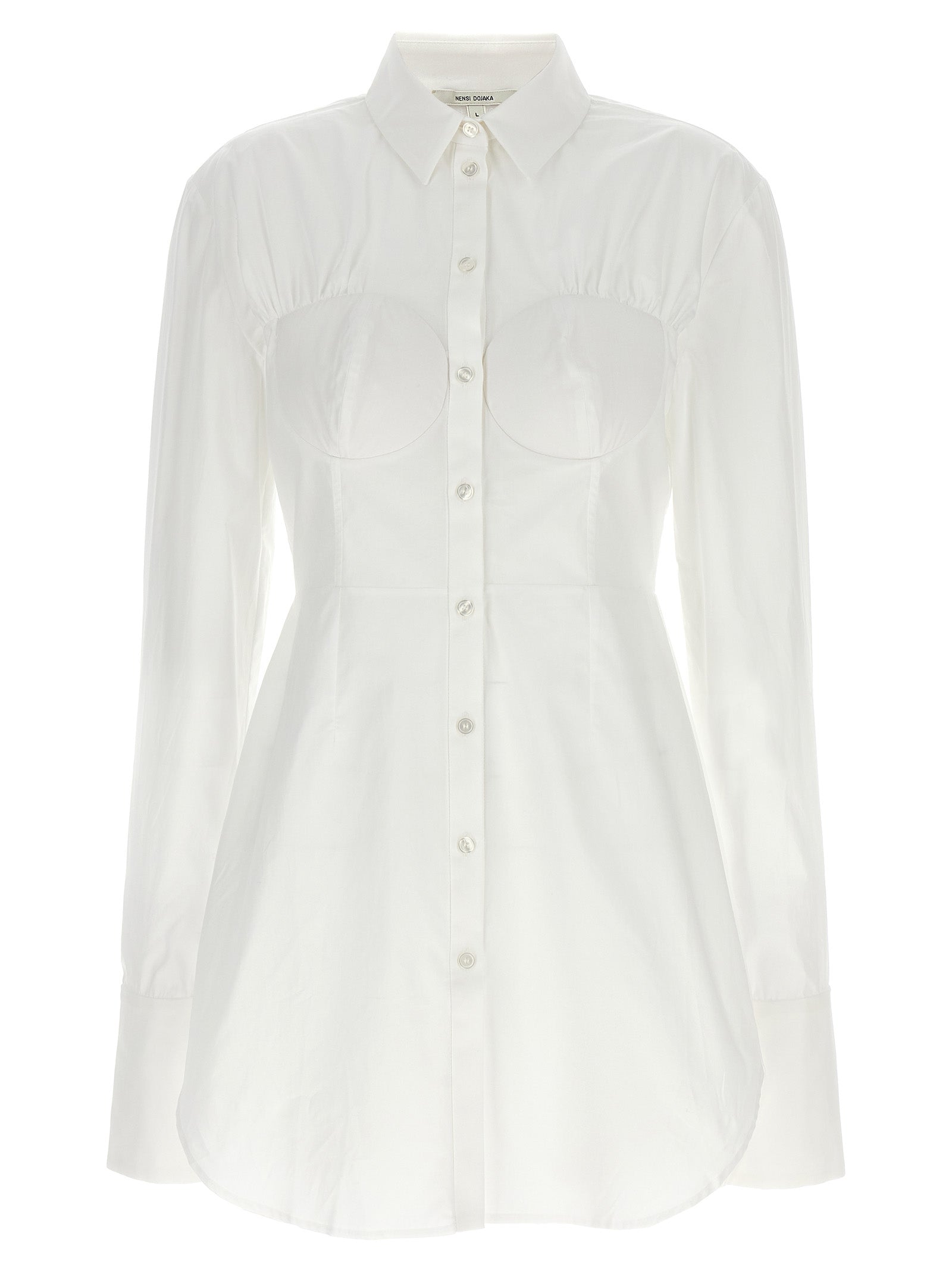 Nensi Dojaka White Cotton Blouse
