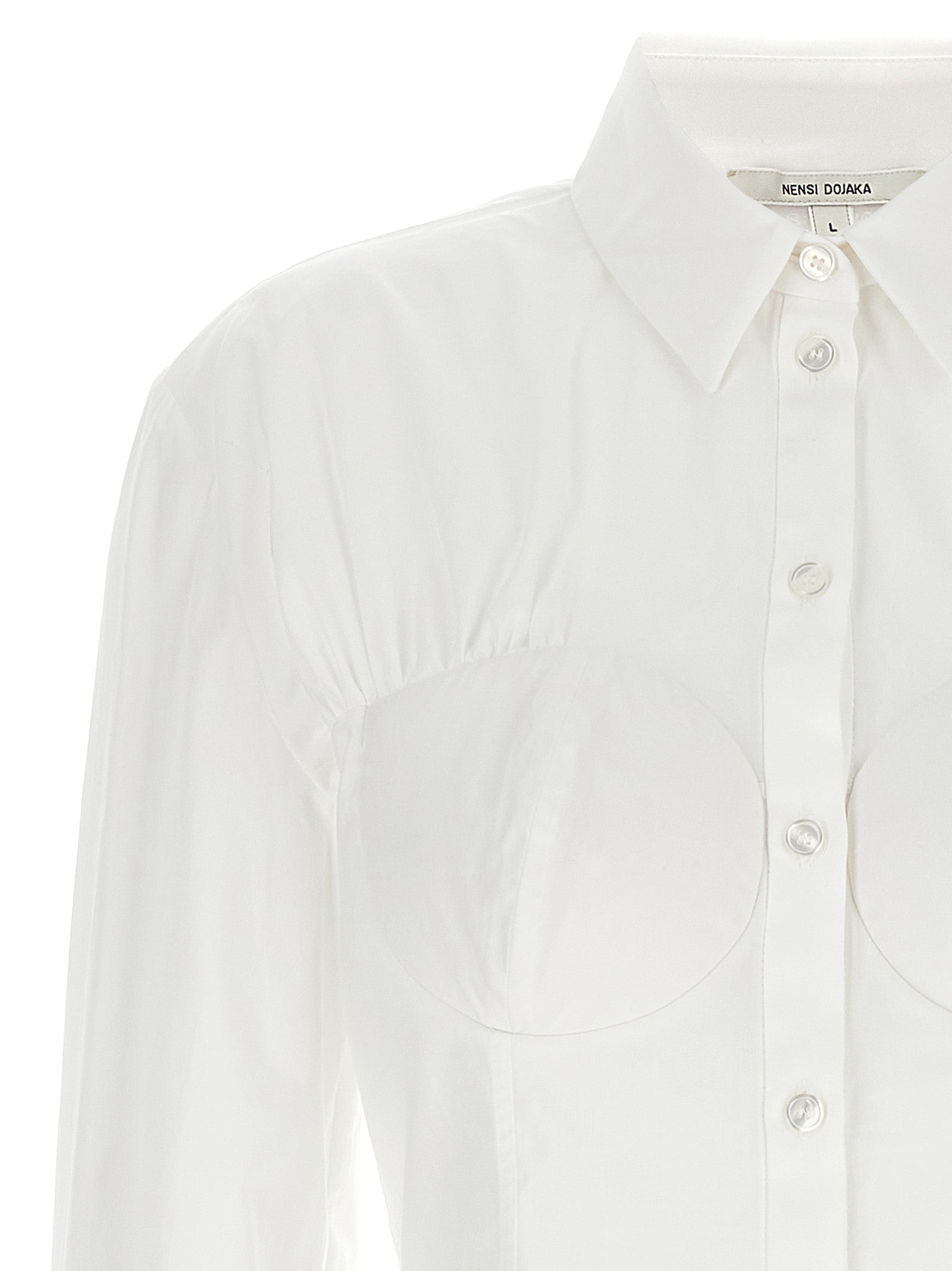 Nensi Dojaka White Cotton Blouse