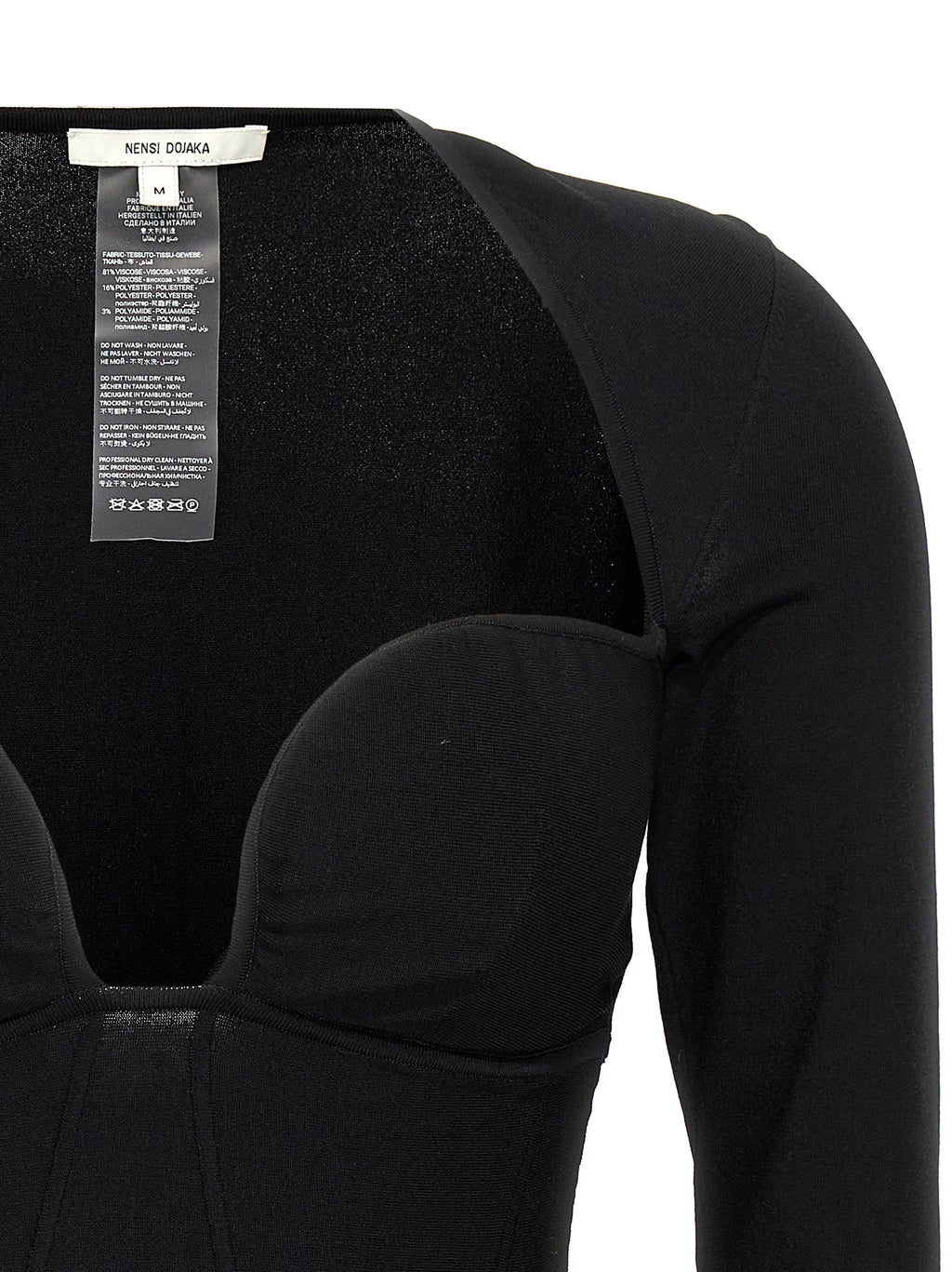 Nensi Dojaka Black Viscose Tank Tops