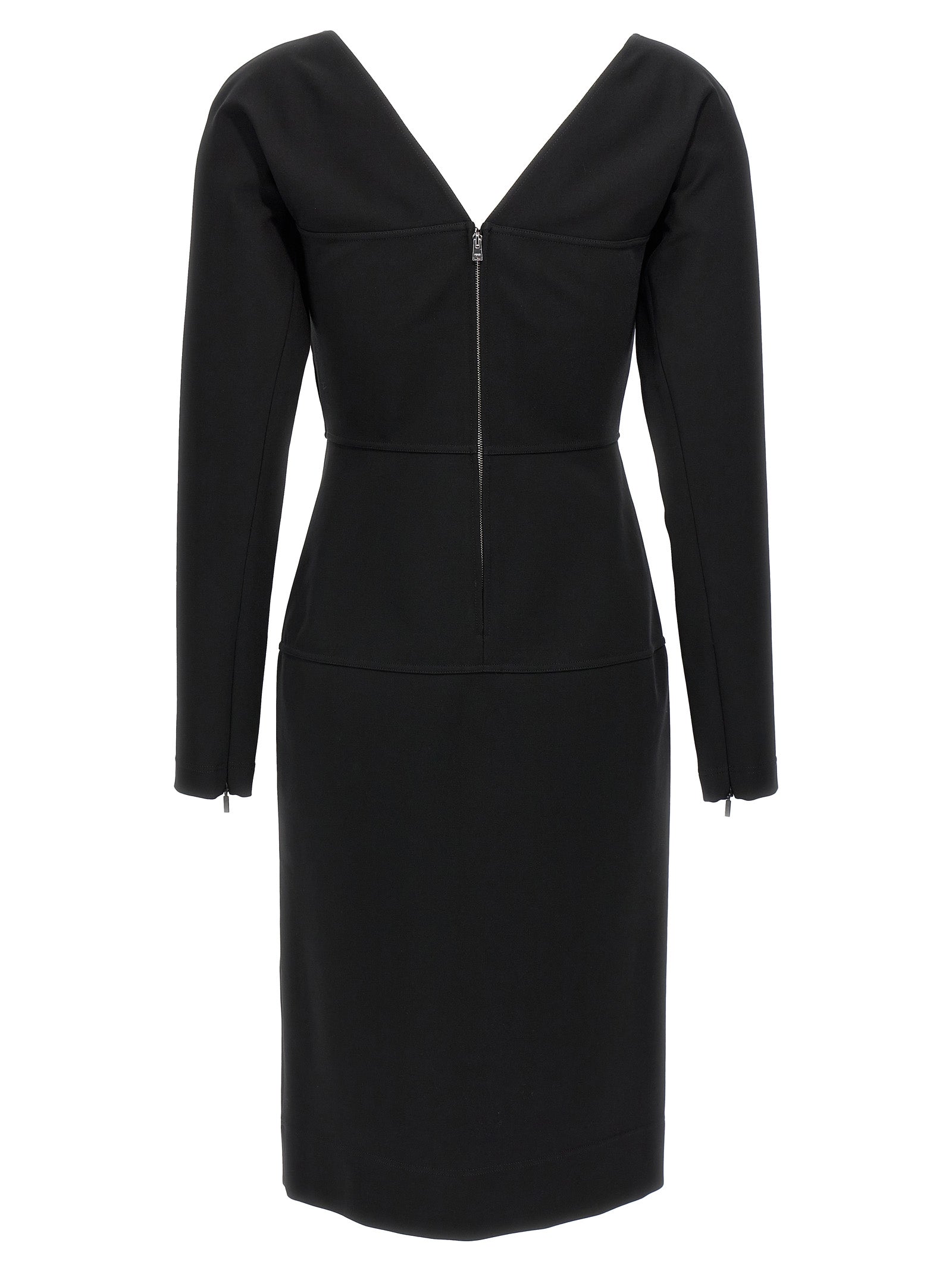 Fendi Black Viscose Midi Dress