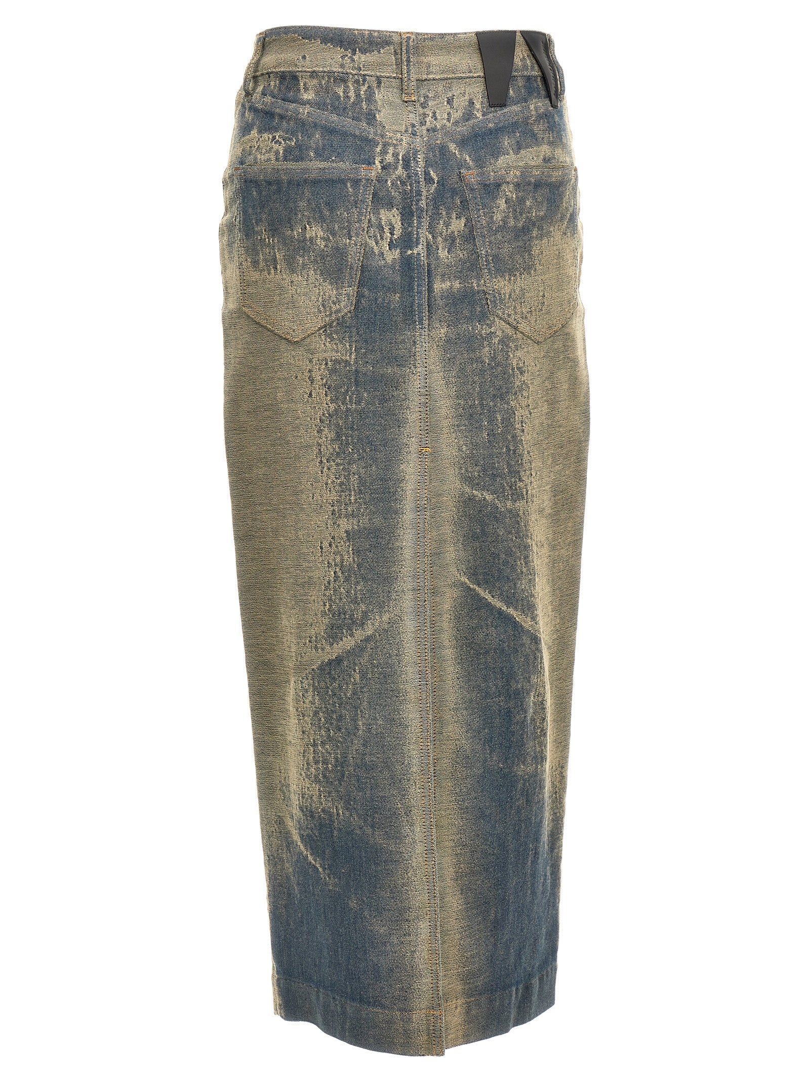 Darkpark Blue Cotton Mini Skirt
