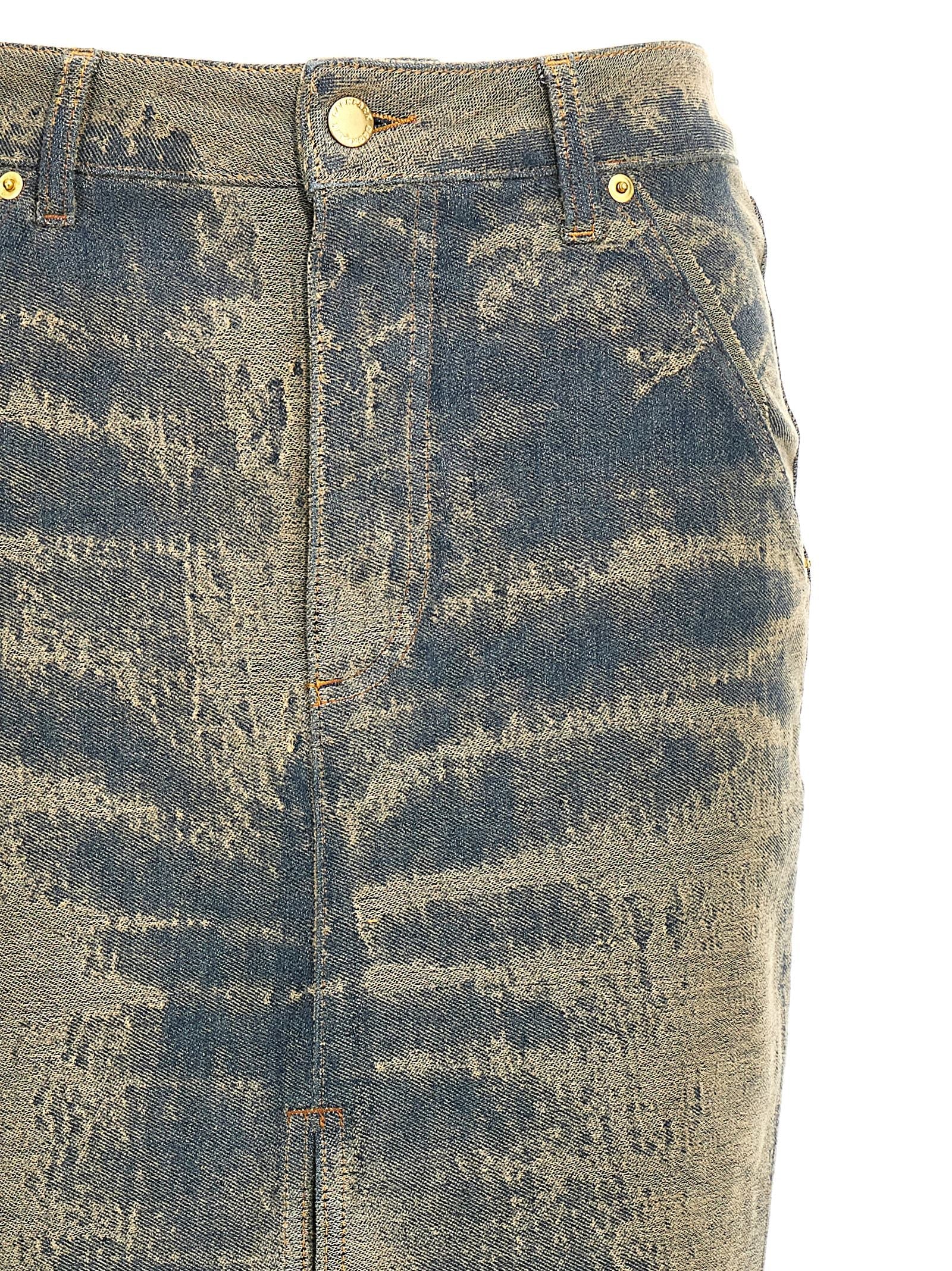 Darkpark Blue Cotton Mini Skirt