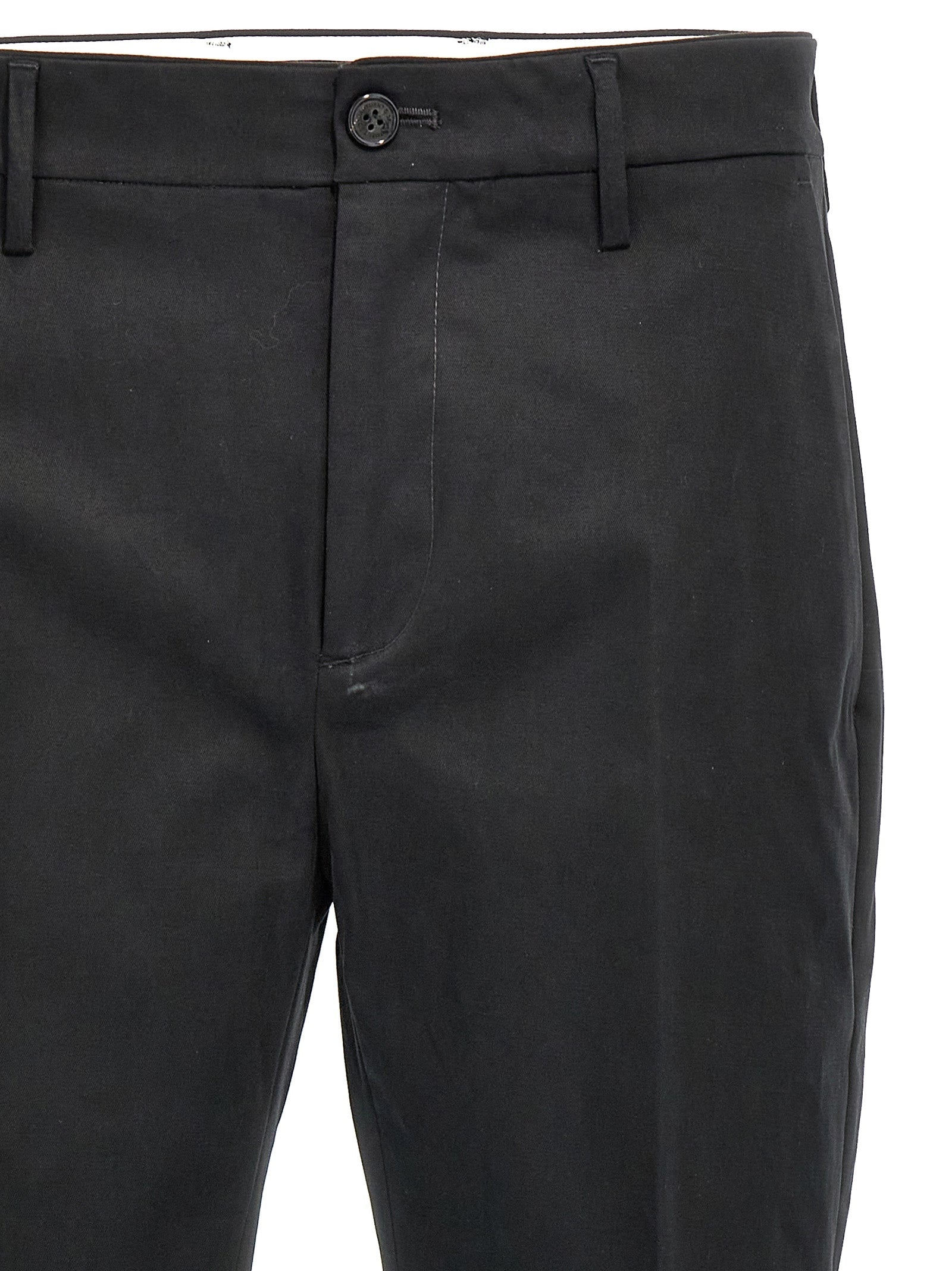 Department 5 Black Cotton Casual Pants