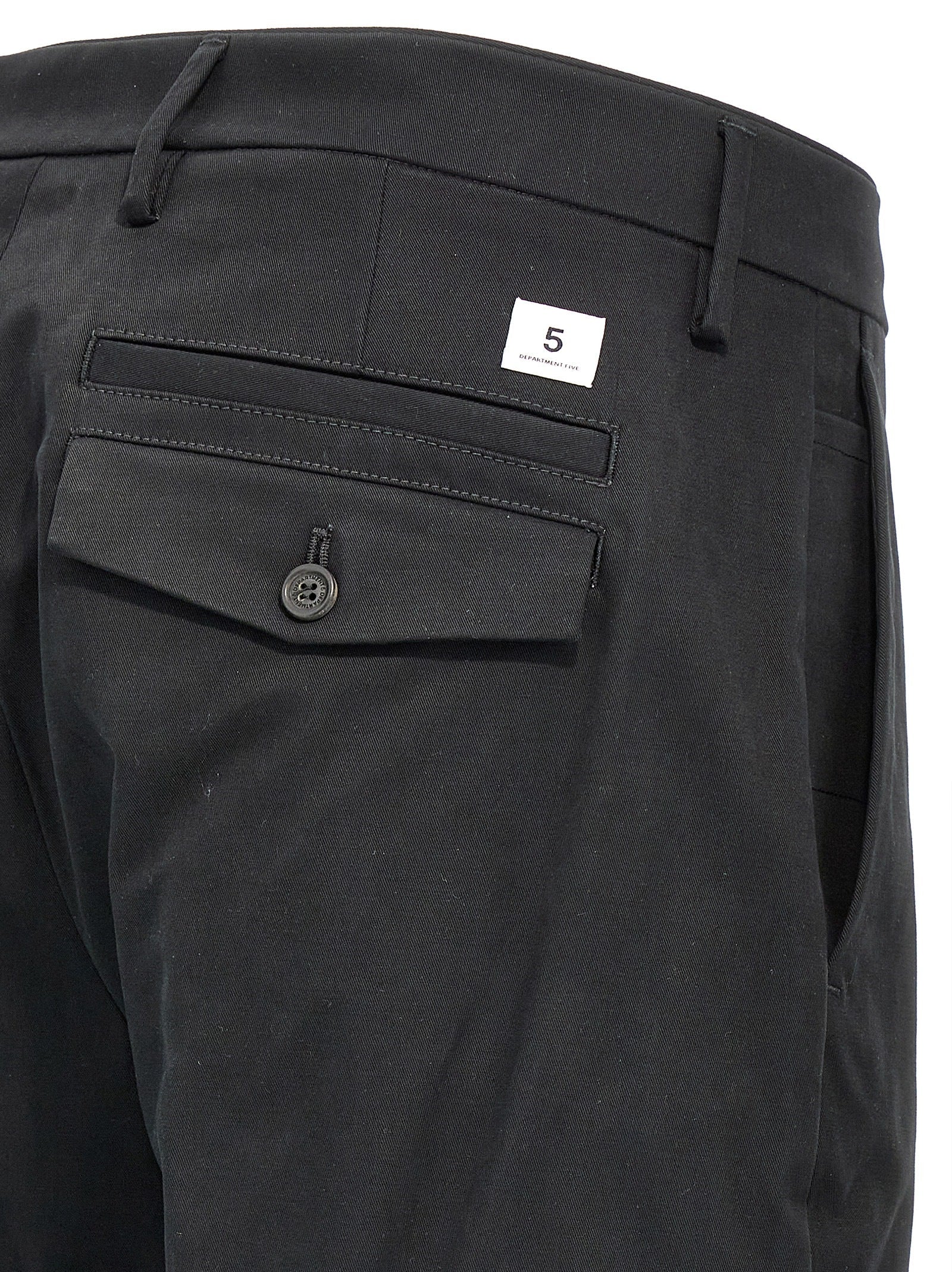 Department 5 Black Cotton Casual Pants