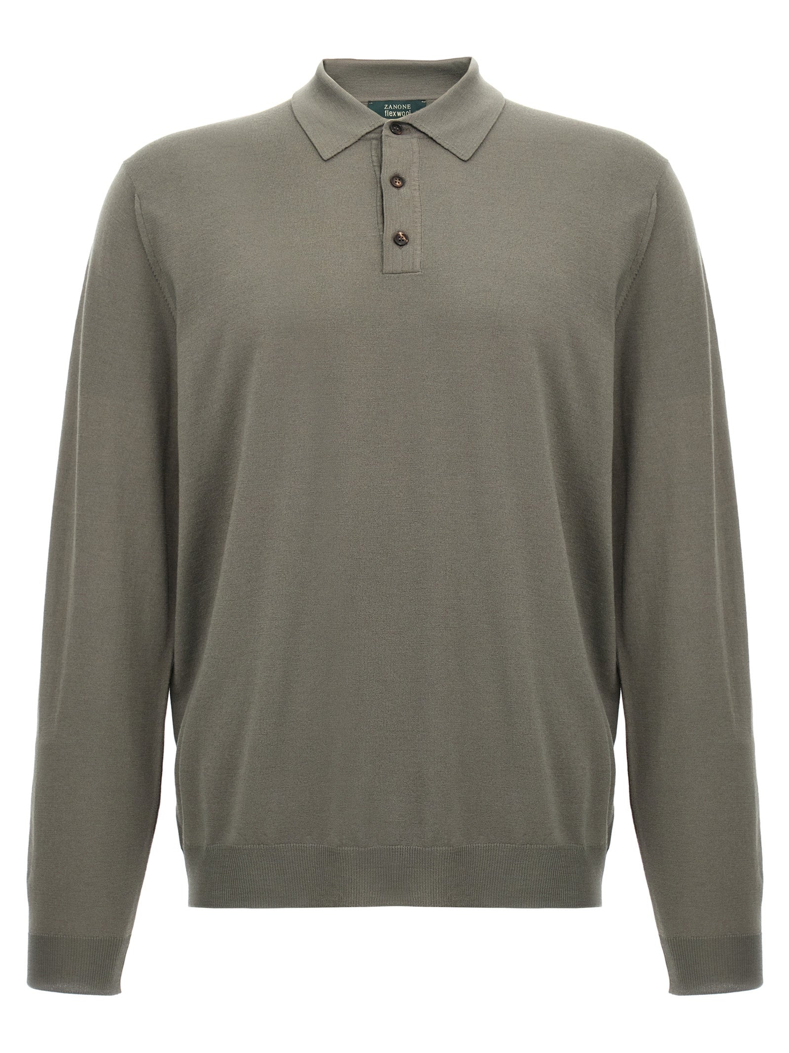 ZANONE Gray Virgin Wool Polo Shirt