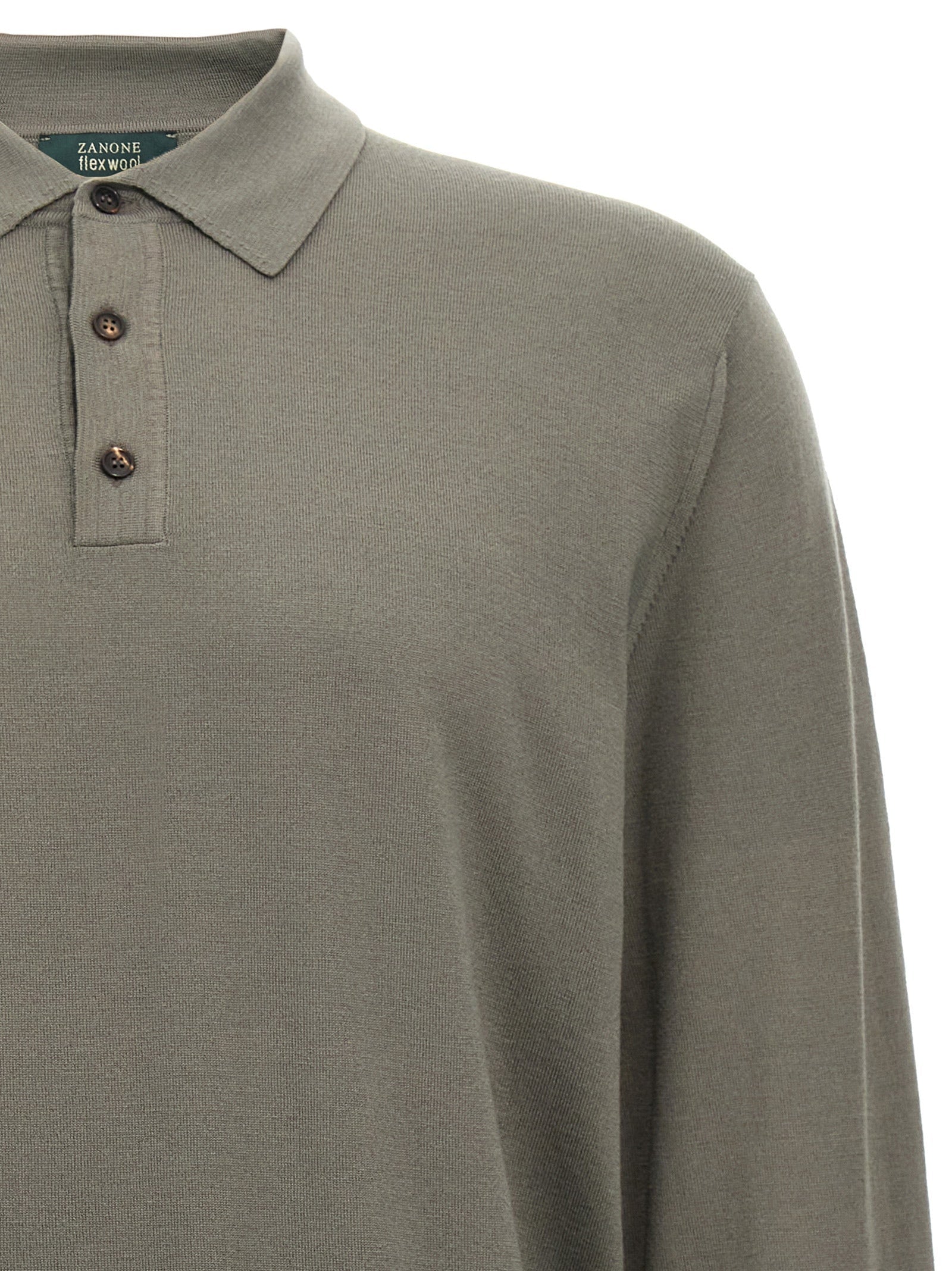 ZANONE Gray Virgin Wool Polo Shirt
