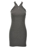 Courrèges Gray Cotton Short Dress