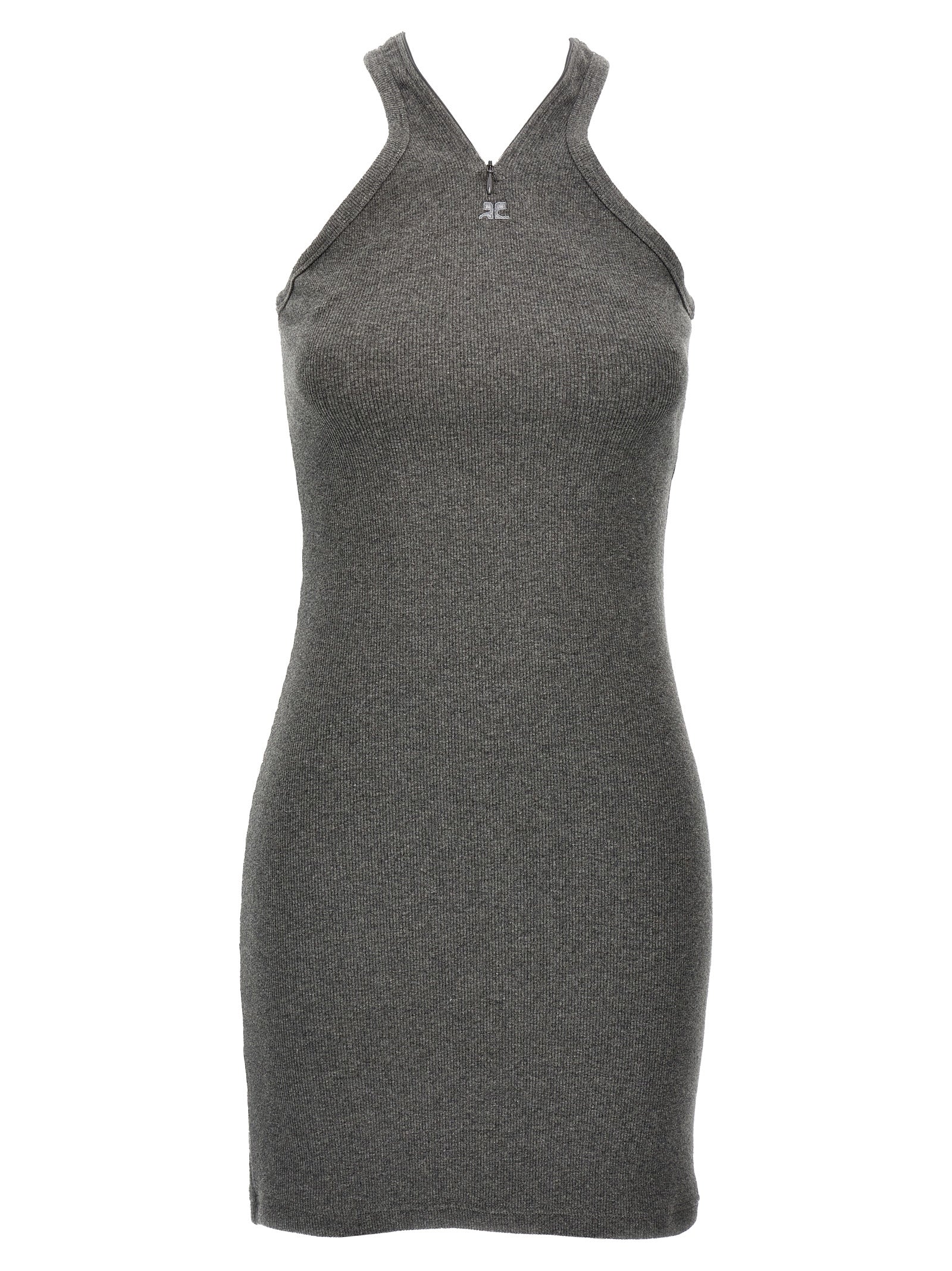 Courrèges Gray Cotton Short Dress