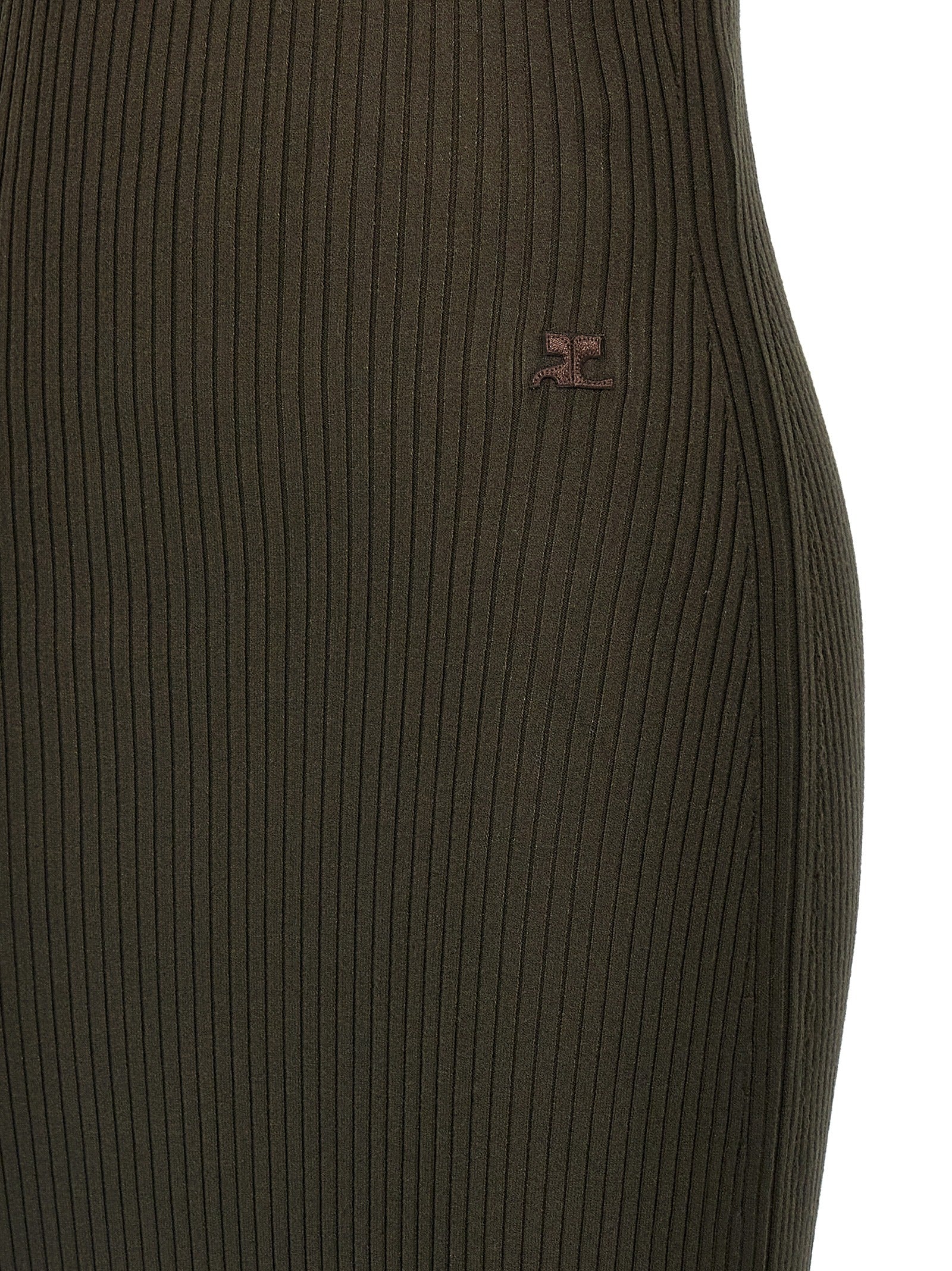 Courrèges Brown Viscose Long Dress