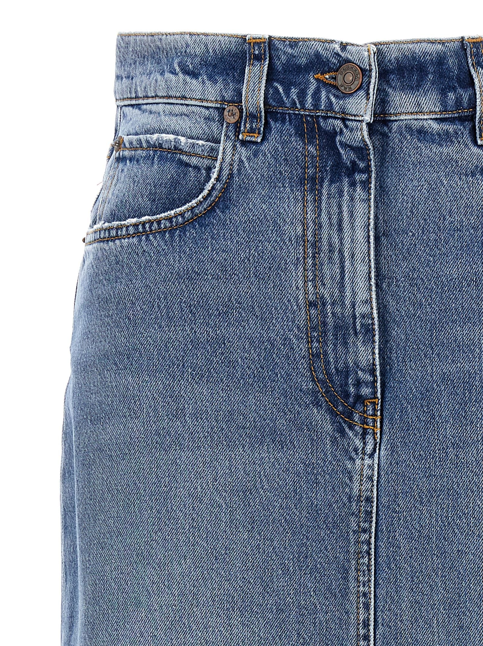 Fortela Blue Cotton Mini Skirt