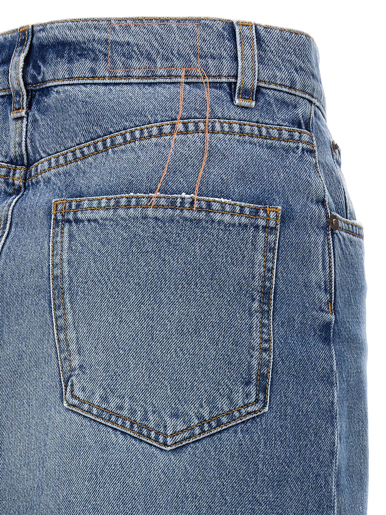 Fortela Blue Cotton Mini Skirt