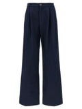 Fortela Blue Cotton Casual Pants
