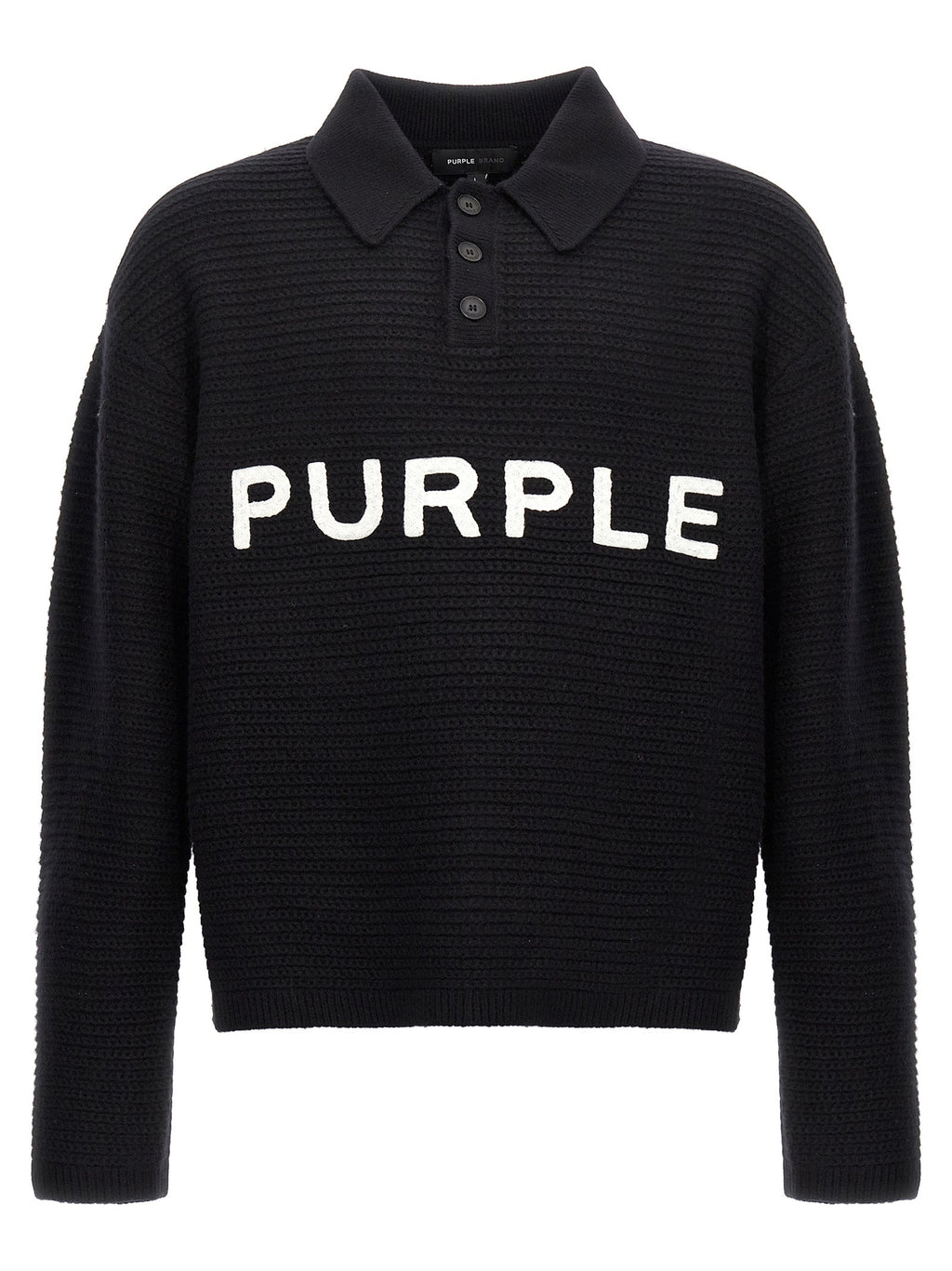 PURPLE Black Wool Cardigan