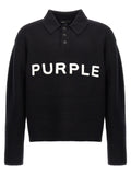 PURPLE Black Wool Cardigan