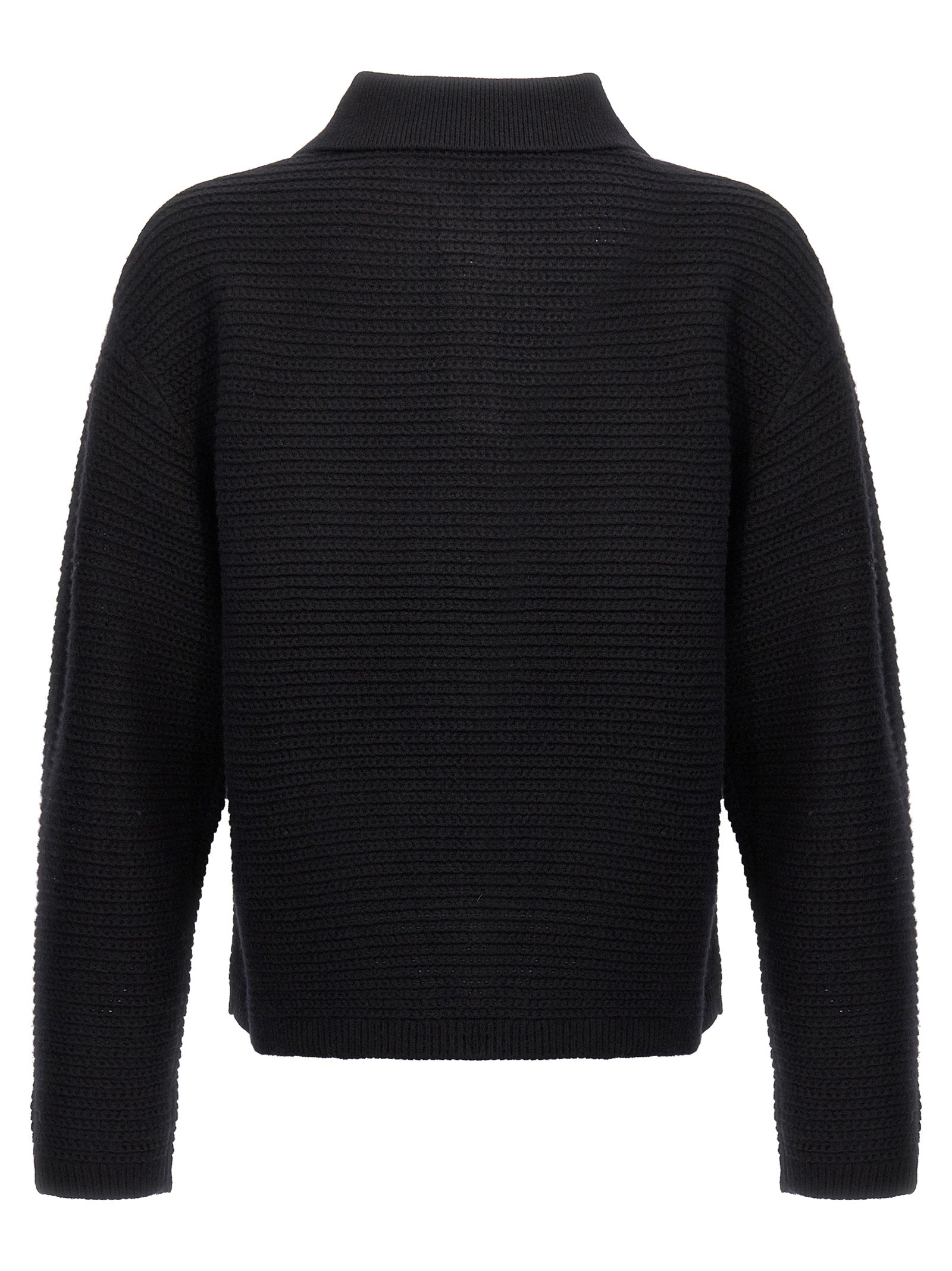 PURPLE Black Wool Cardigan