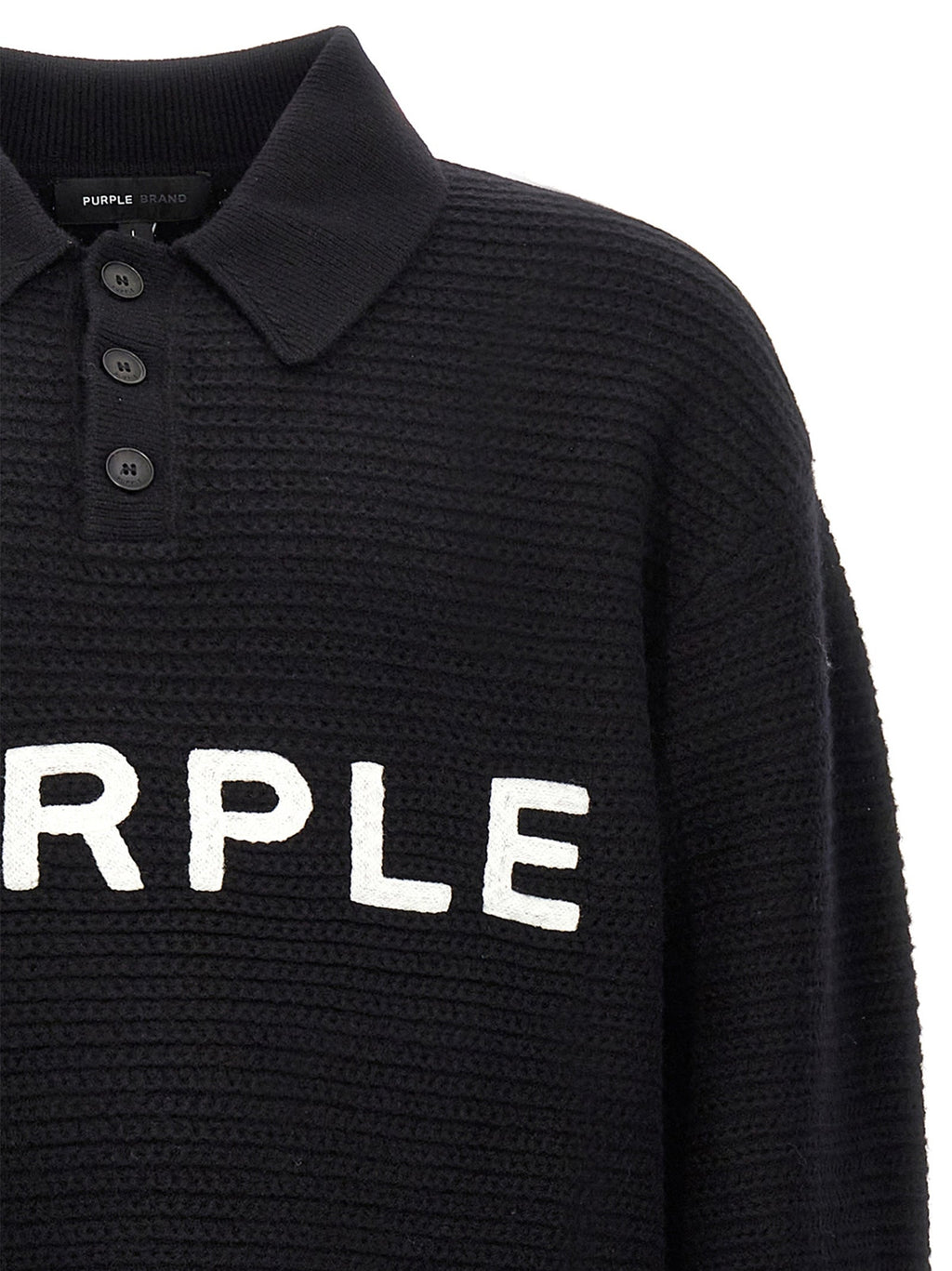 PURPLE Black Wool Cardigan