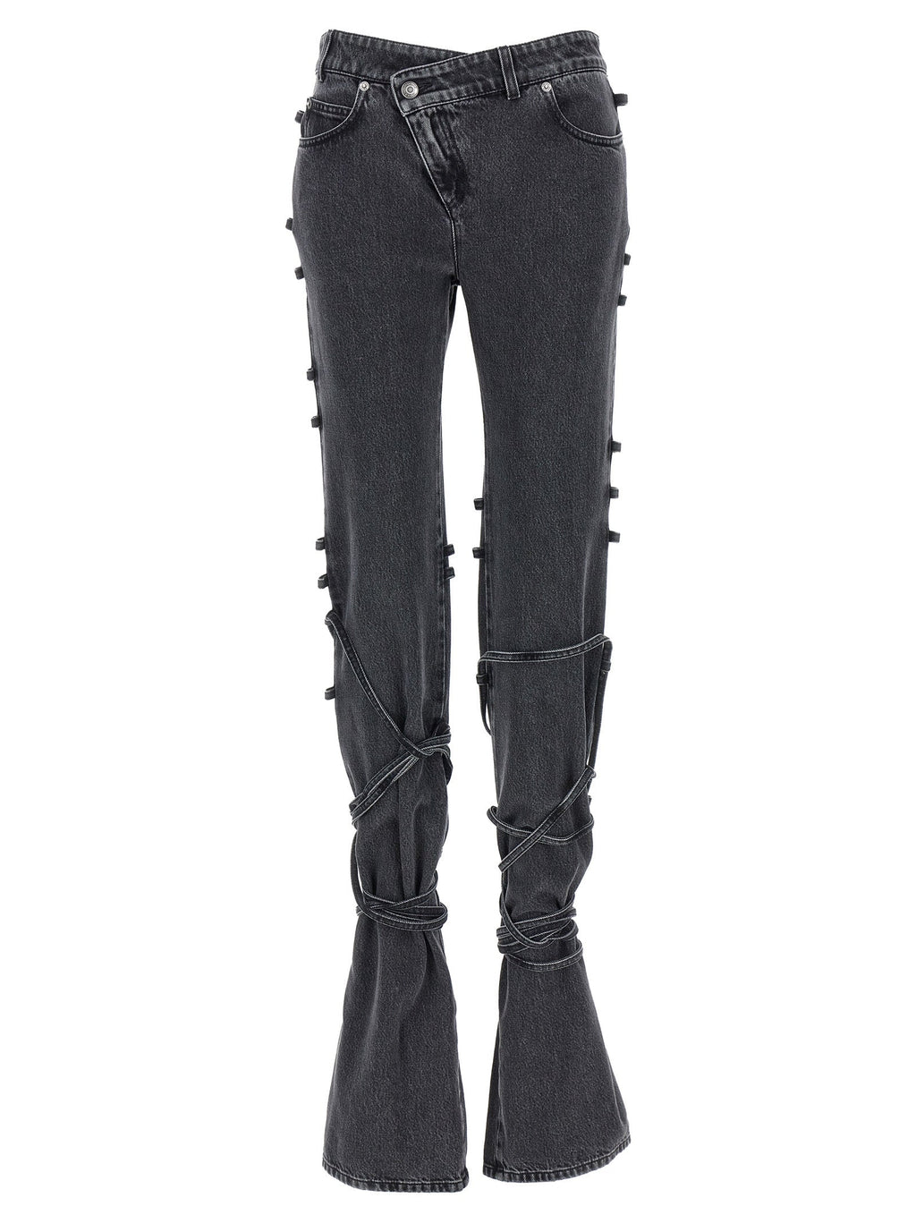 Alexander McQueen Black Cotton Flared Jeans