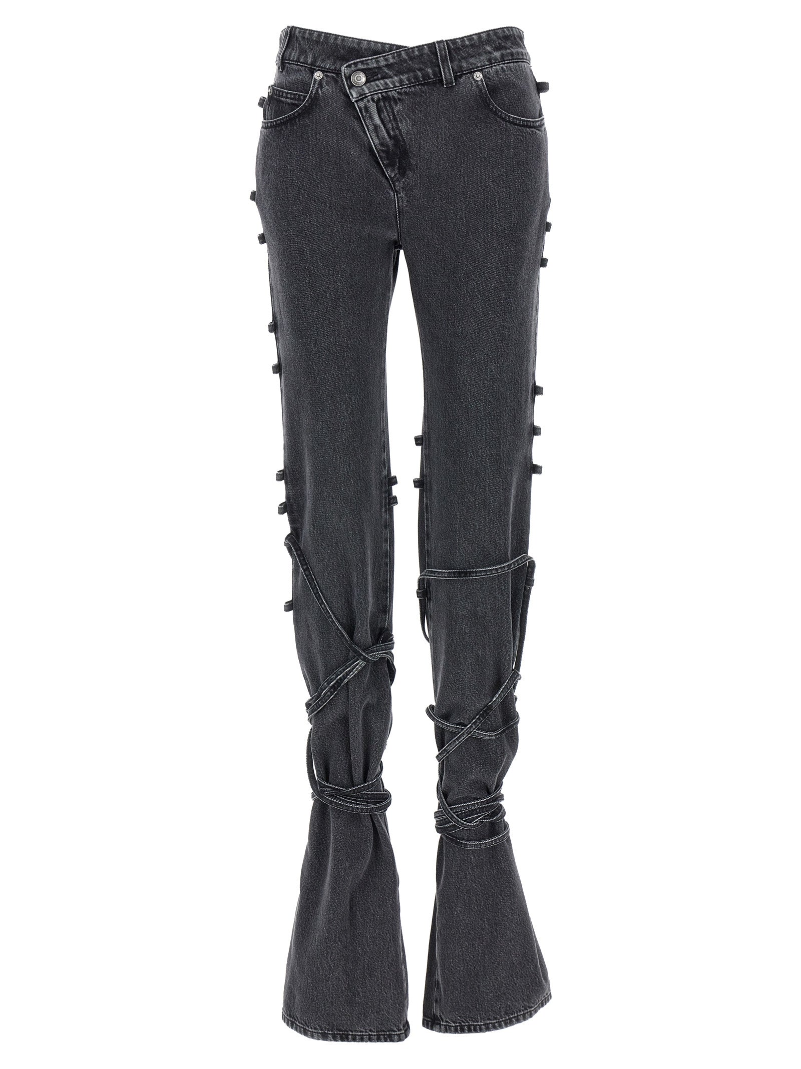 Alexander McQueen Black Cotton Flared Jeans