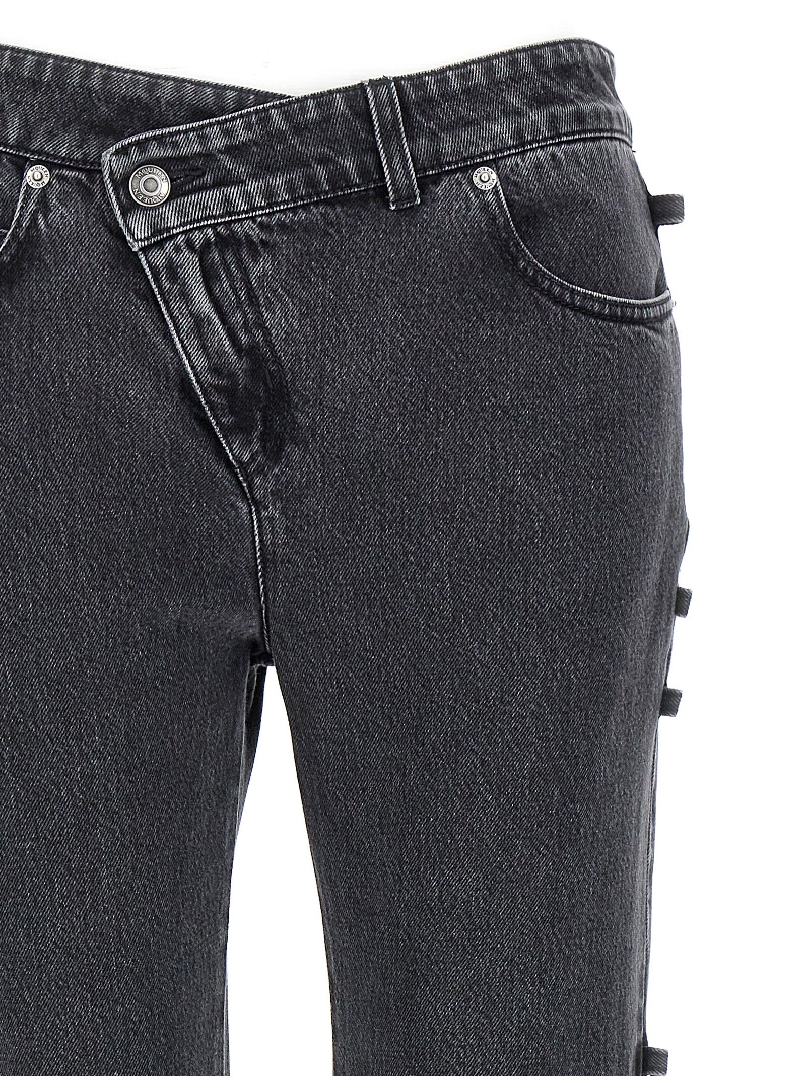 Alexander McQueen Black Cotton Flared Jeans