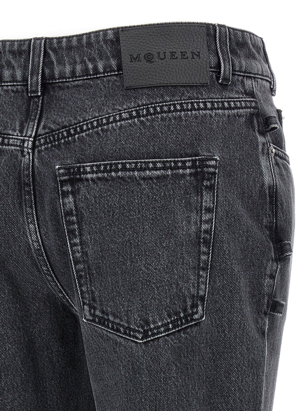 Alexander McQueen Black Cotton Flared Jeans