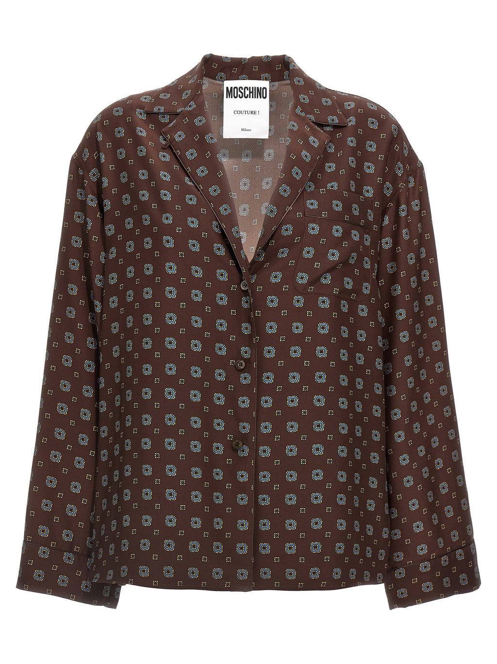 Moschino Brown Silk Blouse Moschino