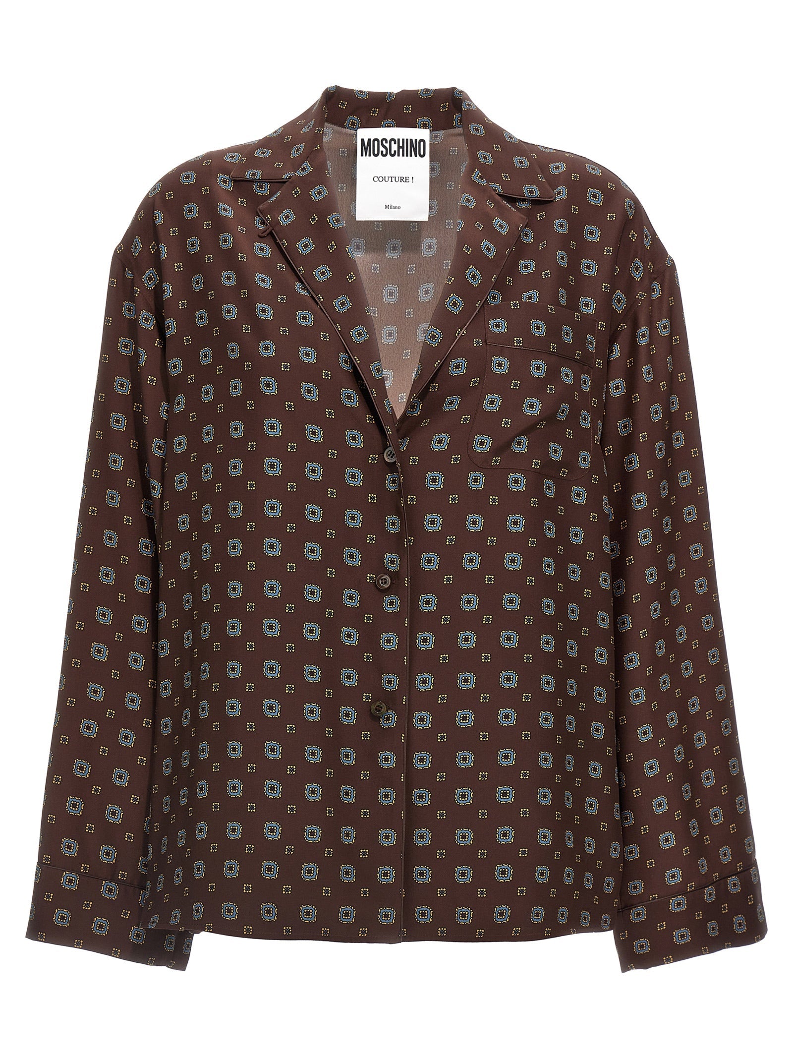 Moschino Brown Silk Blouse Moschino