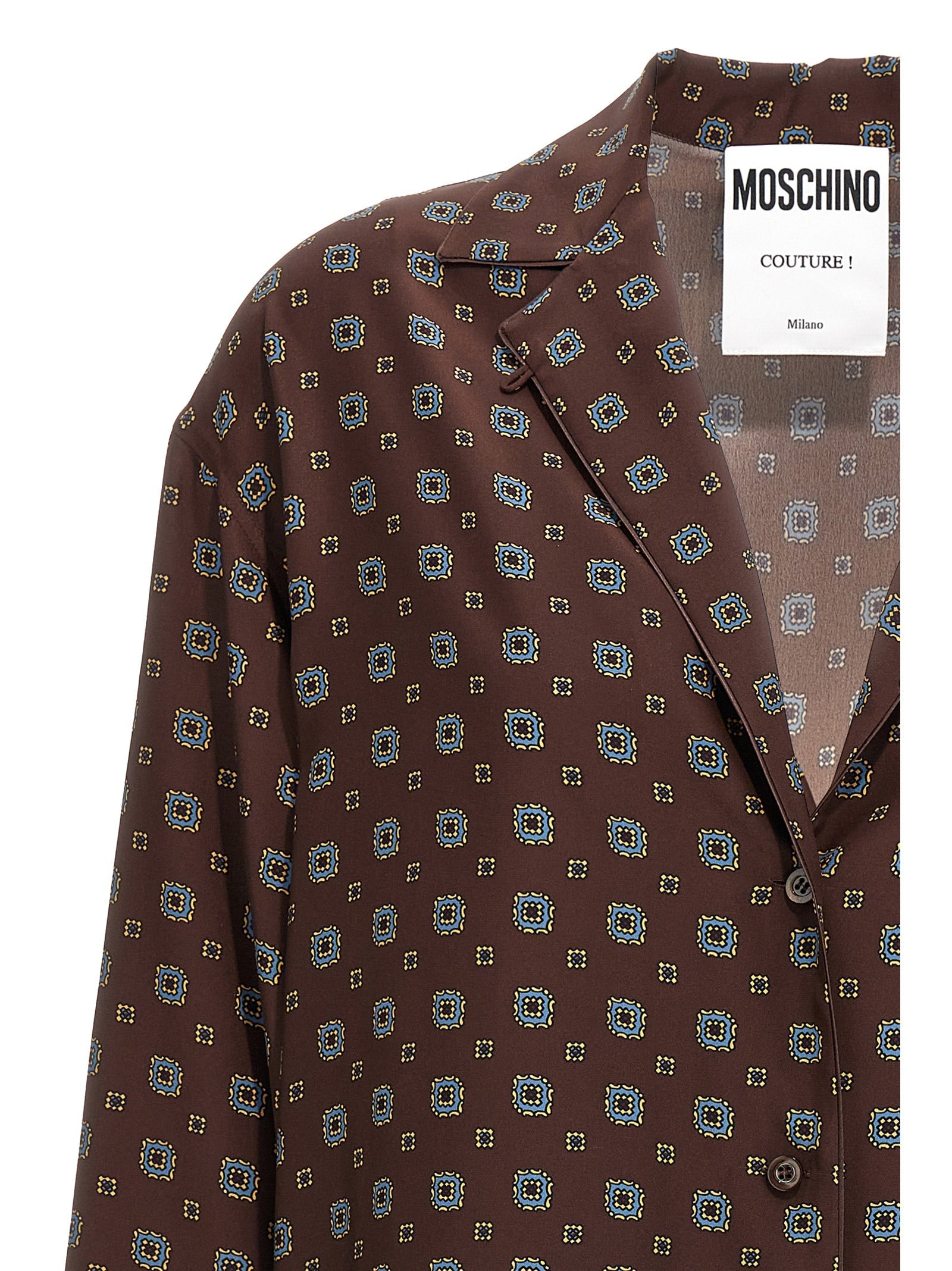 Moschino Brown Silk Blouse Moschino