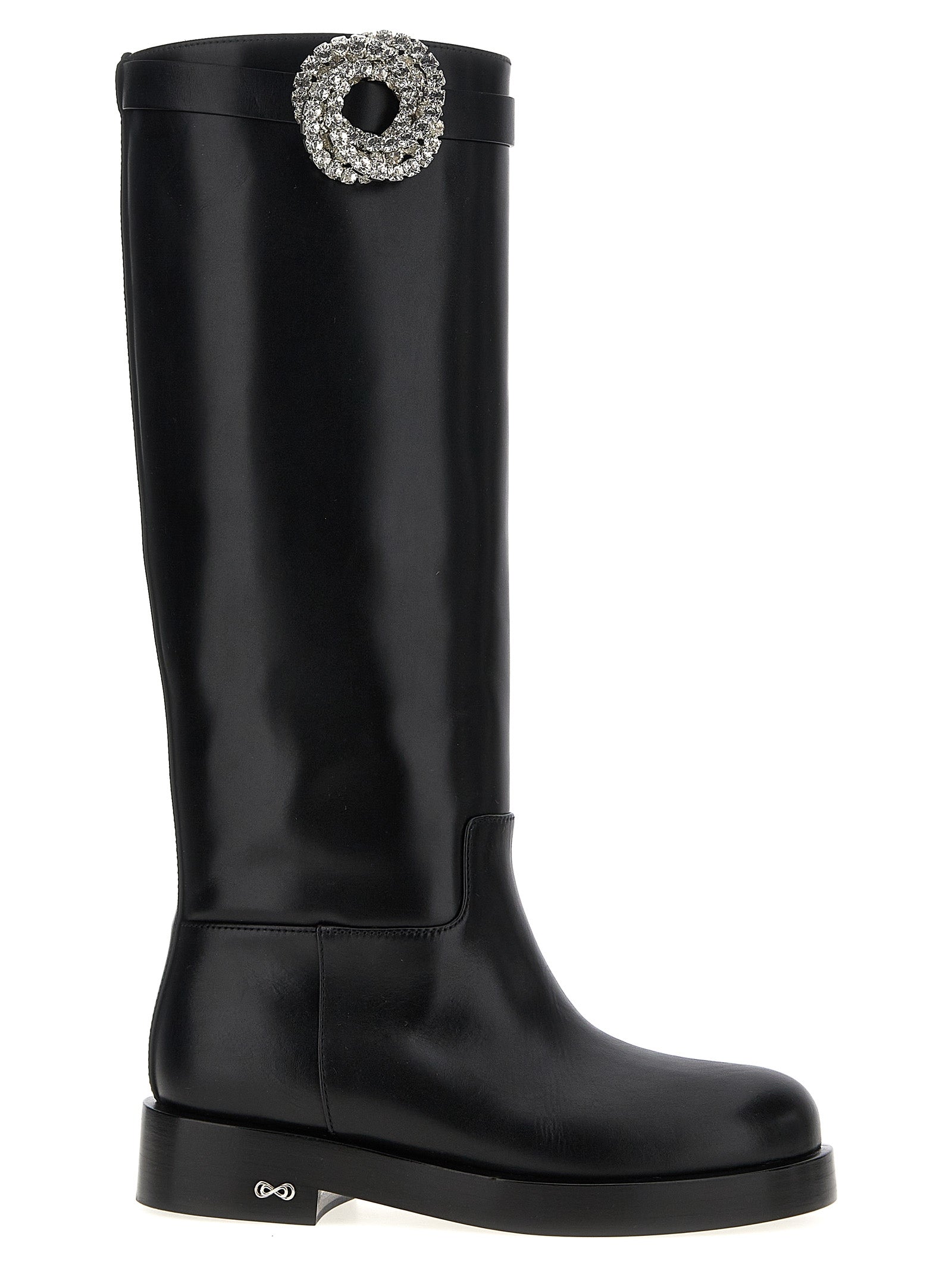 MACH & MACH Black Calfskin Over The Knee