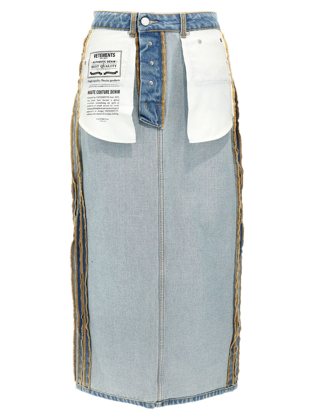 Vetements Blue Cotton Mini Skirt