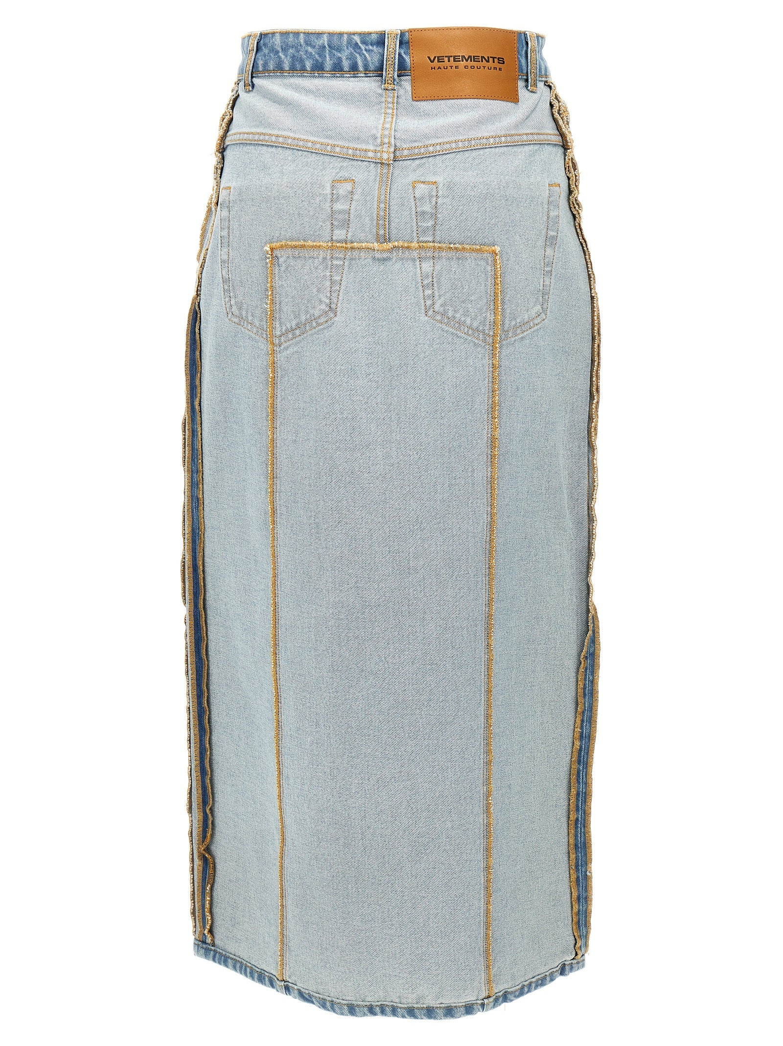 Vetements Blue Cotton Mini Skirt