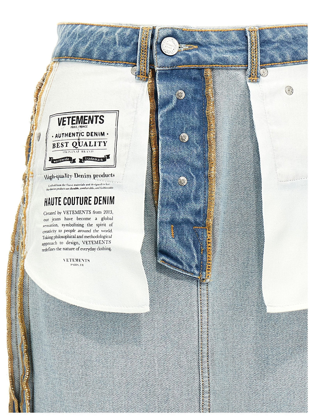 Vetements Blue Cotton Mini Skirt