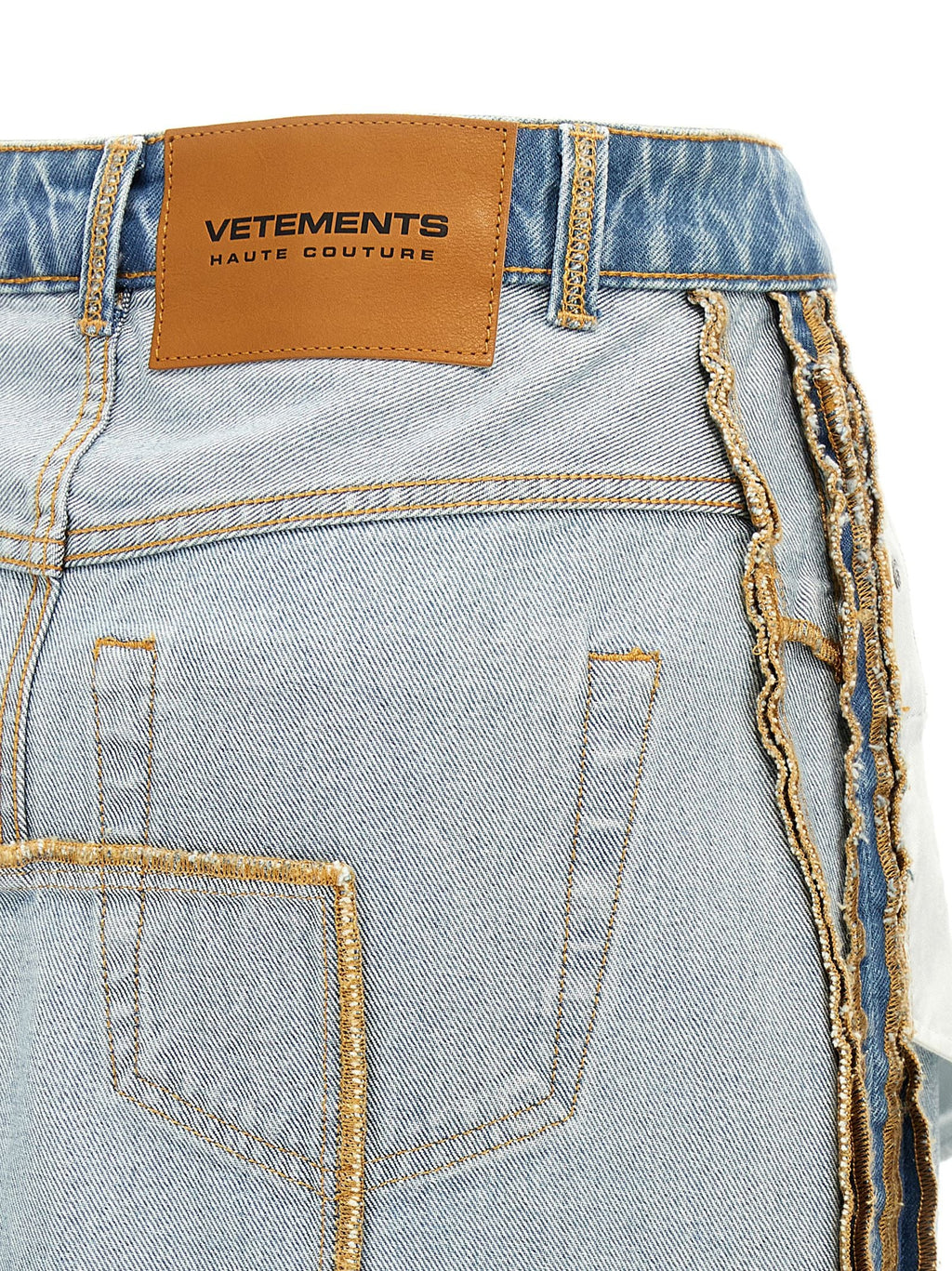 Vetements Blue Cotton Mini Skirt