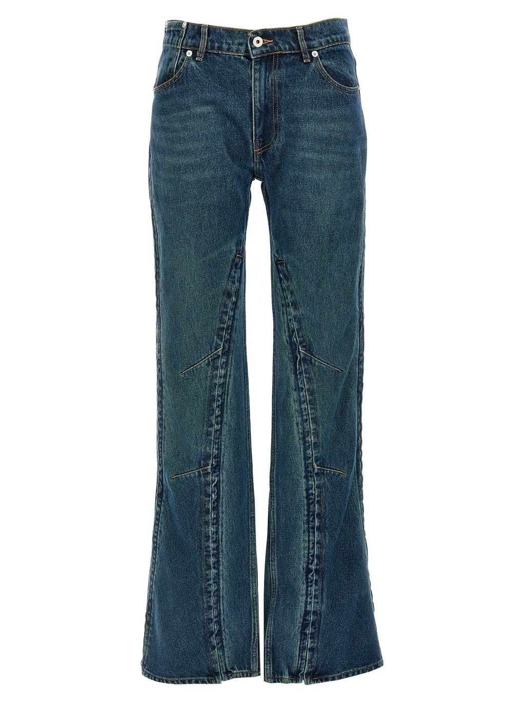 Y/PROJECT Blue Cotton Flared Jeans