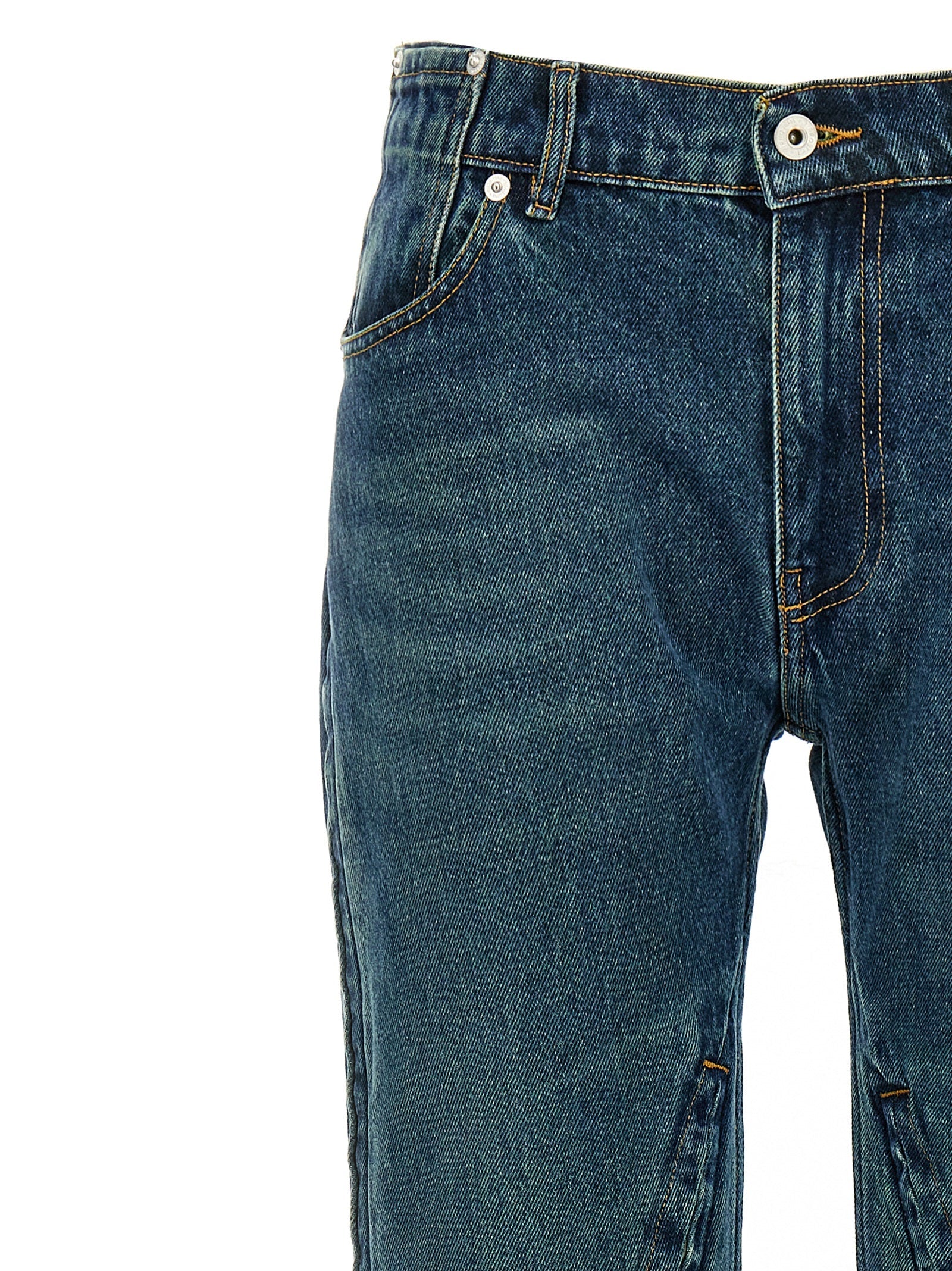 Y/PROJECT Blue Cotton Flared Jeans