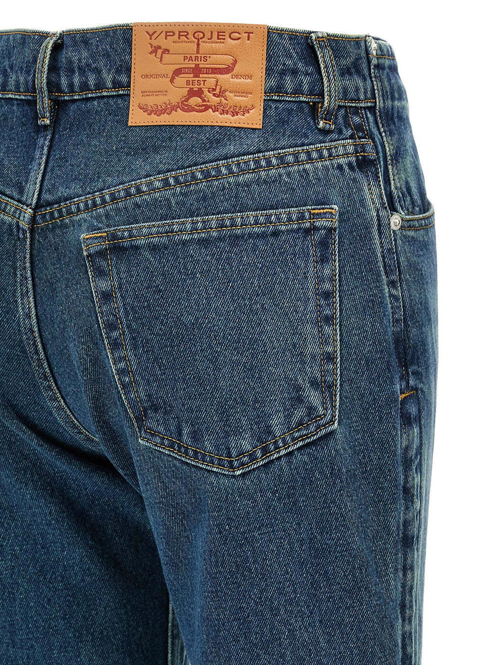 Y/PROJECT Blue Cotton Flared Jeans