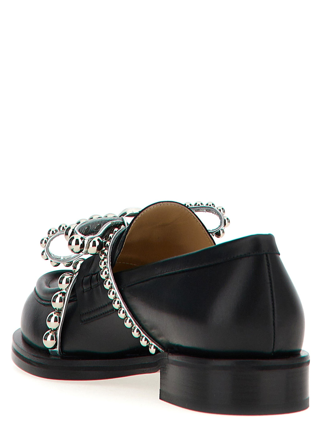 MACH & MACH Black Leather Slip-On Loafers