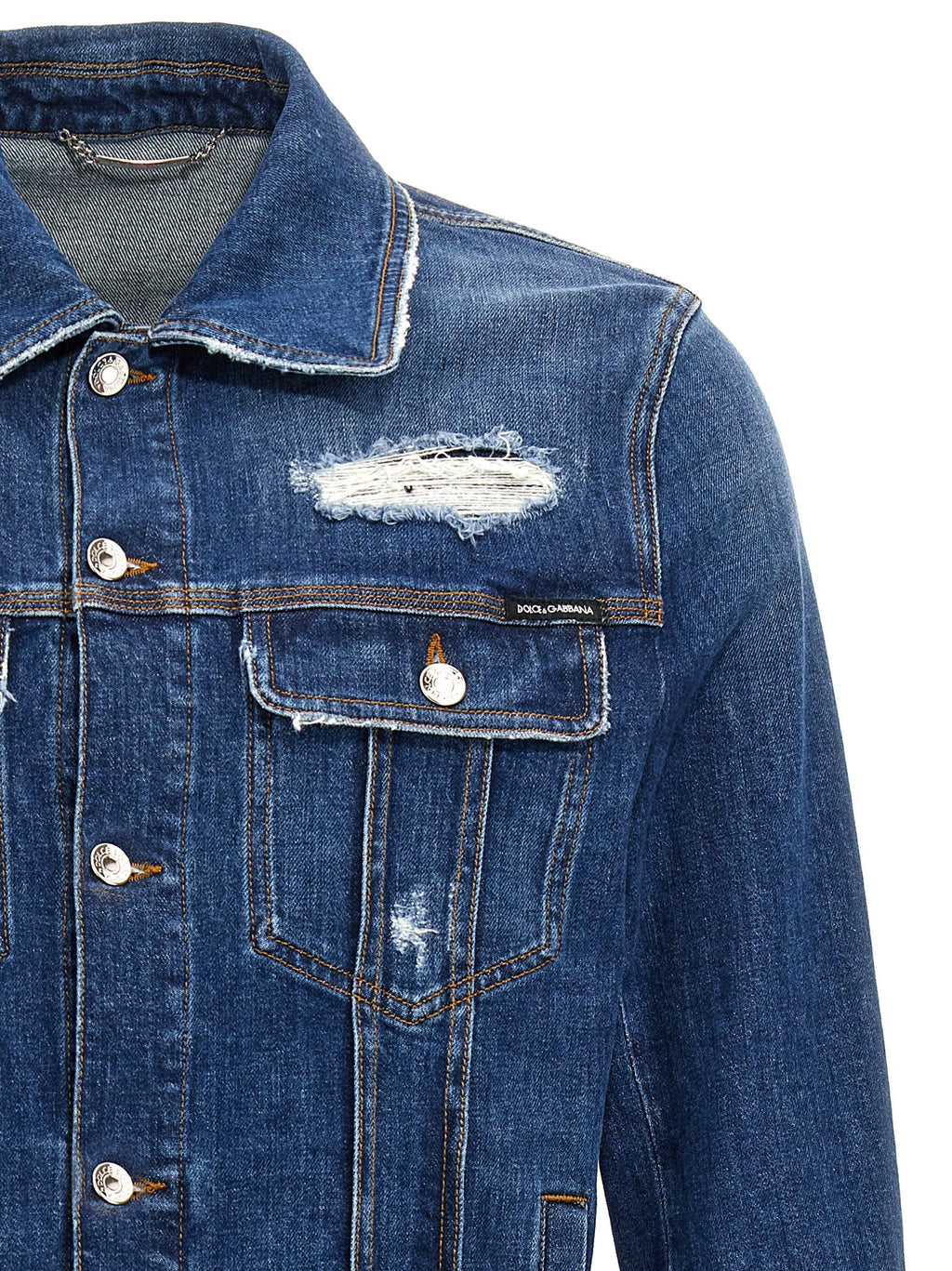 Dolce & Gabbana Blue Cotton Denim Jacket Dolce & Gabbana