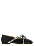 MACH & MACH Black Leather Ballet Flats