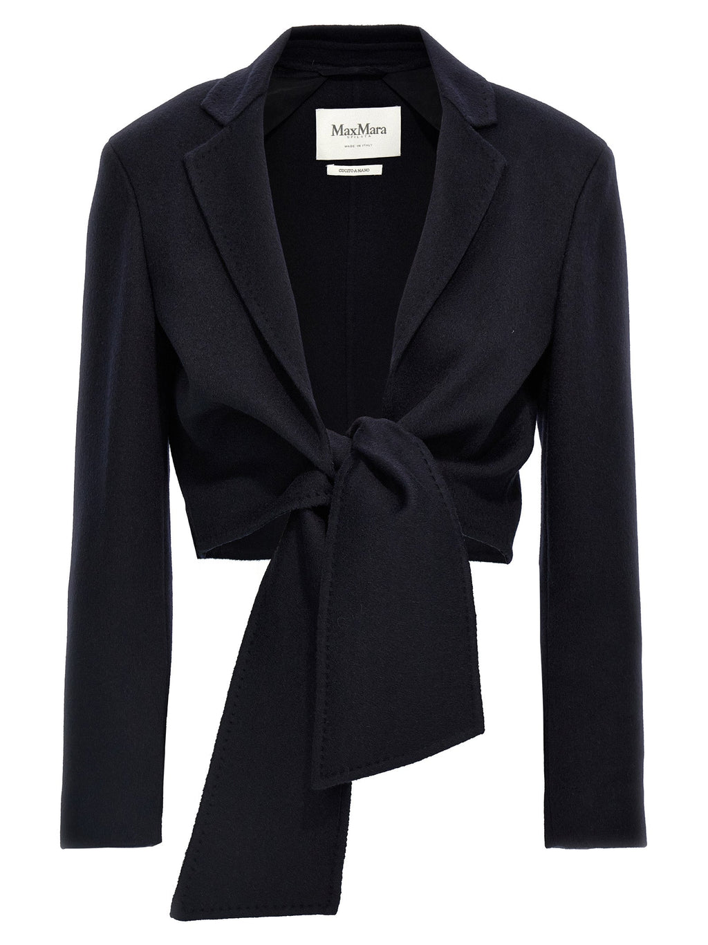 Max Mara Blue Wool Full-Length Jacket