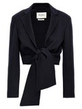 Max Mara Blue Wool Full-Length Jacket