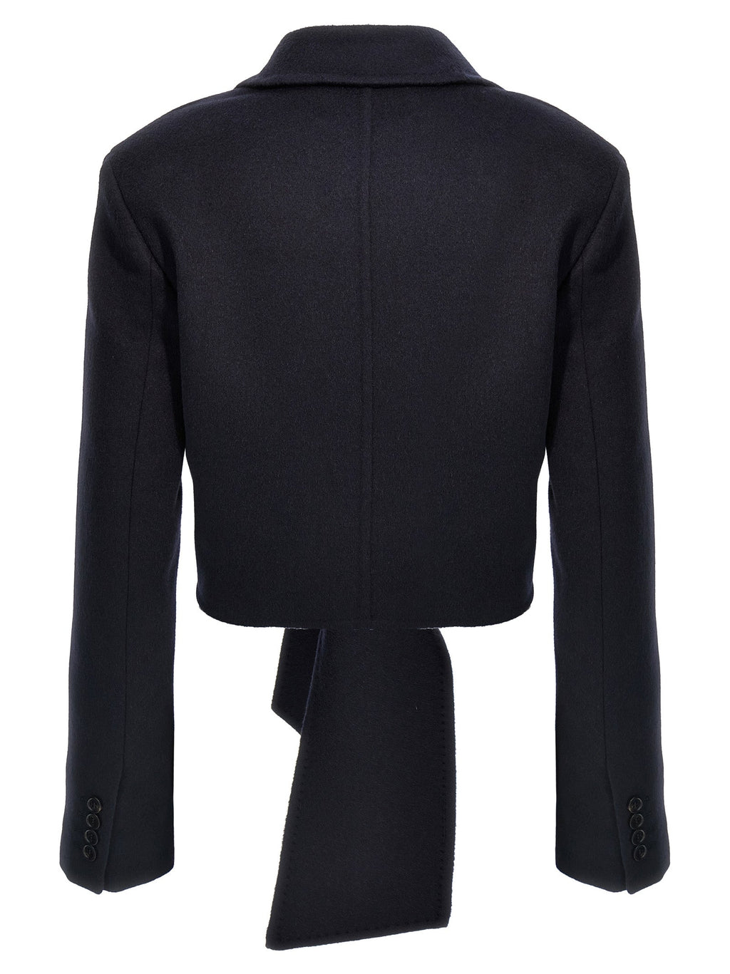 Max Mara Blue Wool Full-Length Jacket