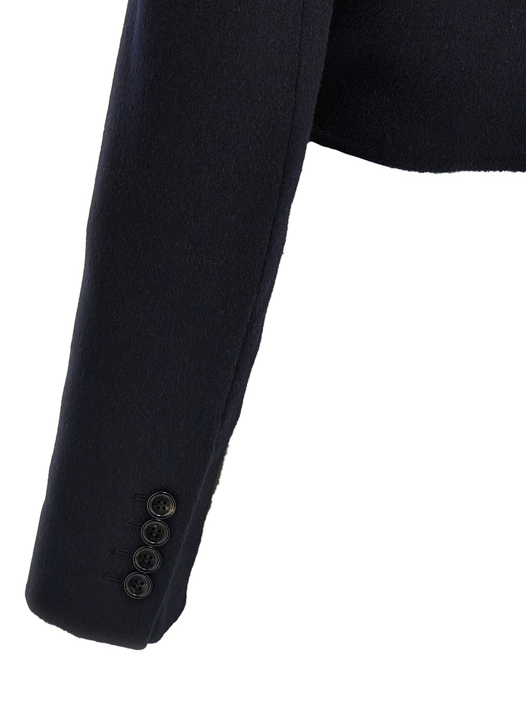 Max Mara Blue Wool Full-Length Jacket