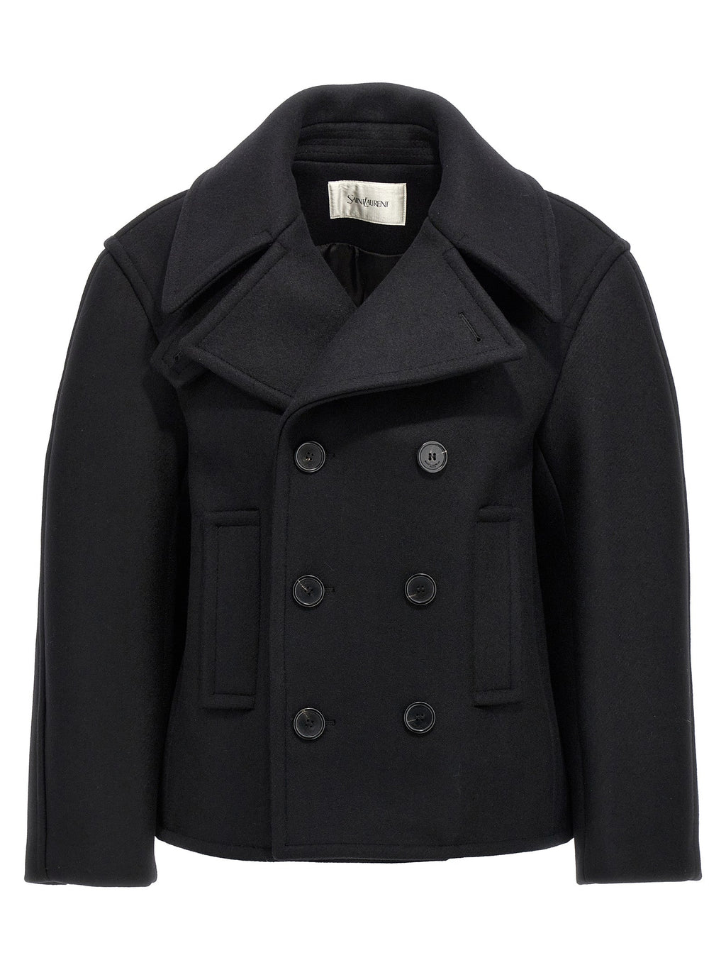 Saint Laurent Black Virgin Wool Coat