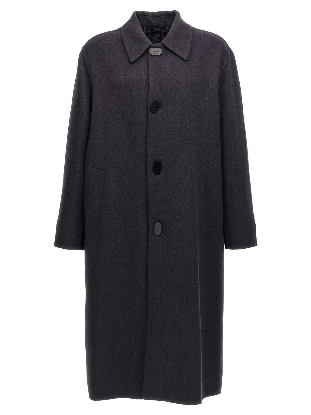 Fendi Blue Virgin Wool Coat